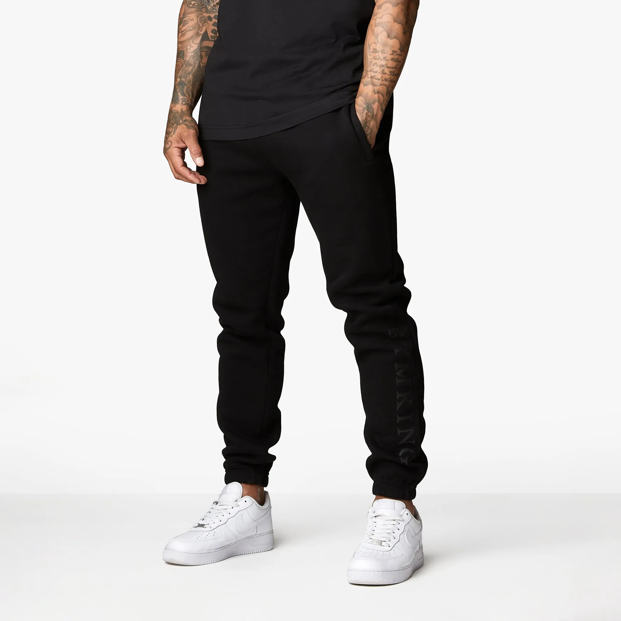 Gym King Covert Linear Logo Jogger - Black sold by The Gym King product image thumbnail 2