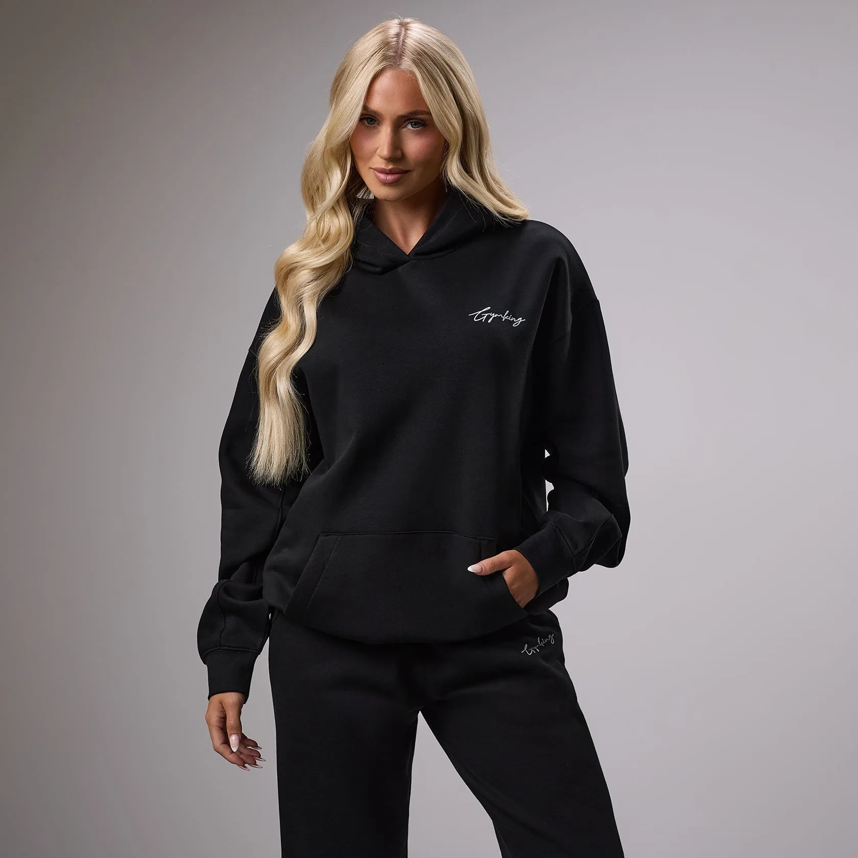 Gym King Reset Oversized Fleece Hood - Black sold by The Gym King product image thumbnail 2