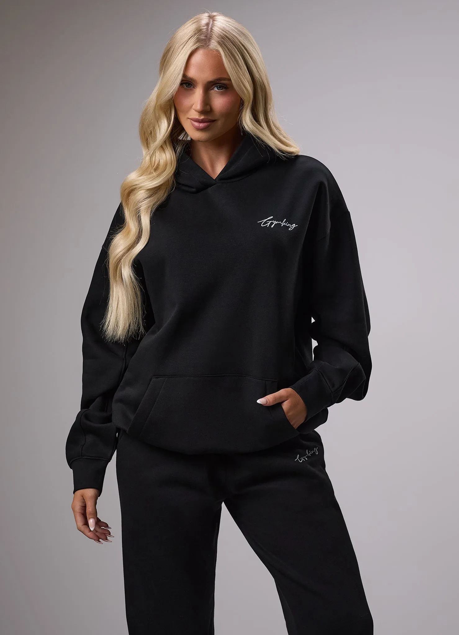 Gym King Reset Oversized Fleece Hood - Black sold by The Gym King product image thumbnail 3