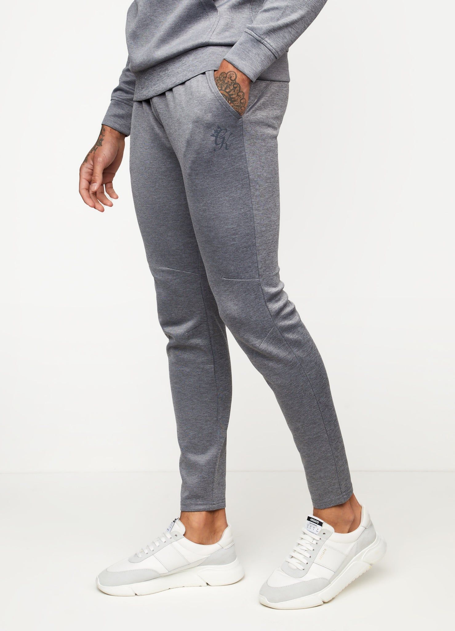 Gym King Interval Tracksuit Bottoms - Mid Grey Marl sold by The Gym King
