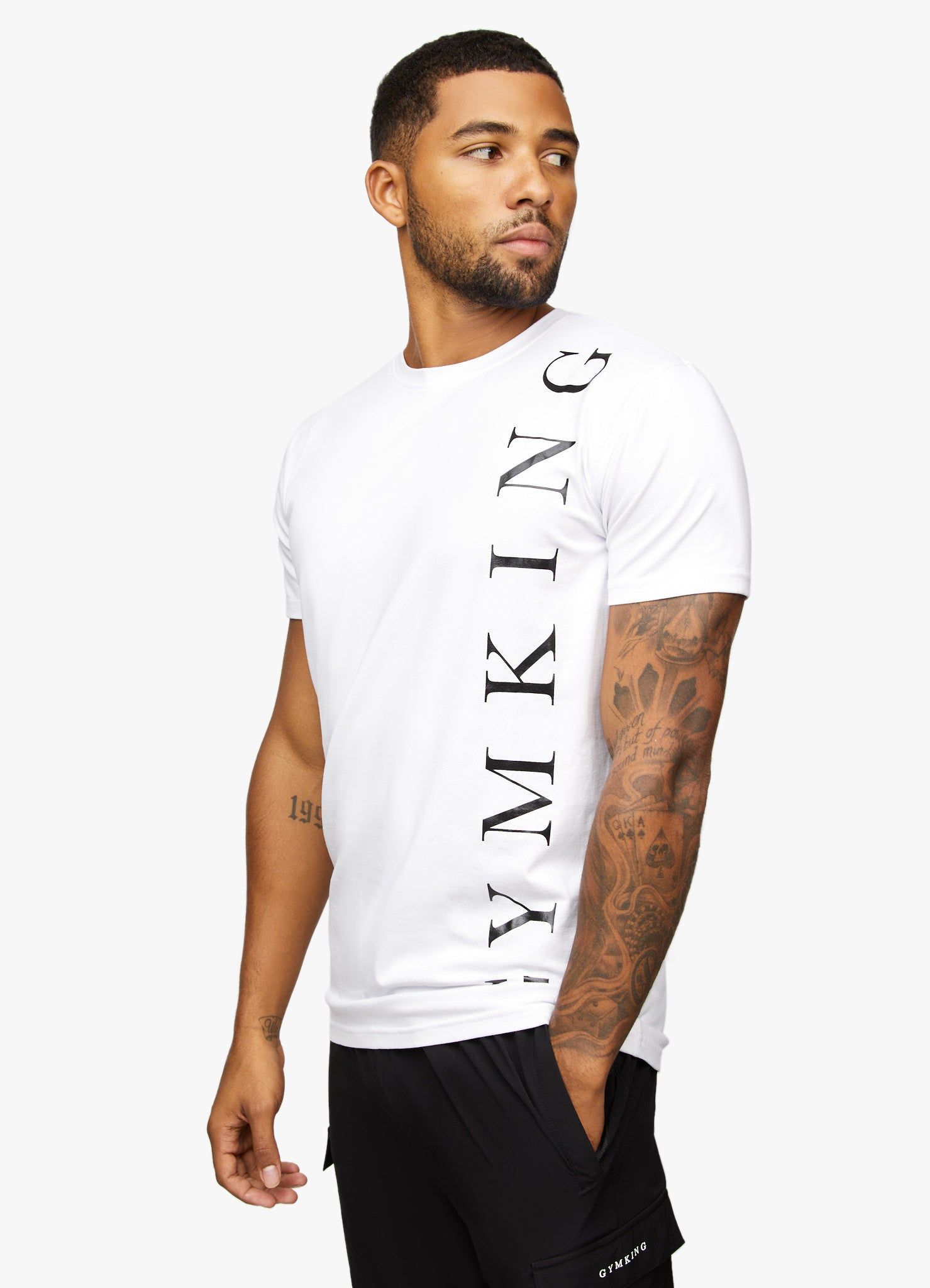 Gym King Text Logo Tee - White sold by The Gym King product image thumbnail 7