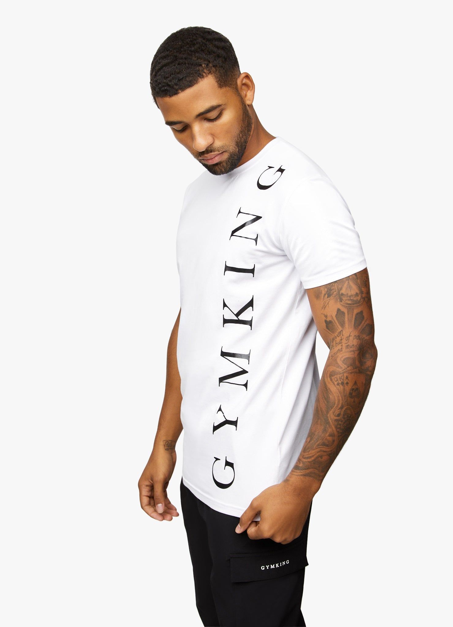 Gym King Text Logo Tee - White sold by The Gym King