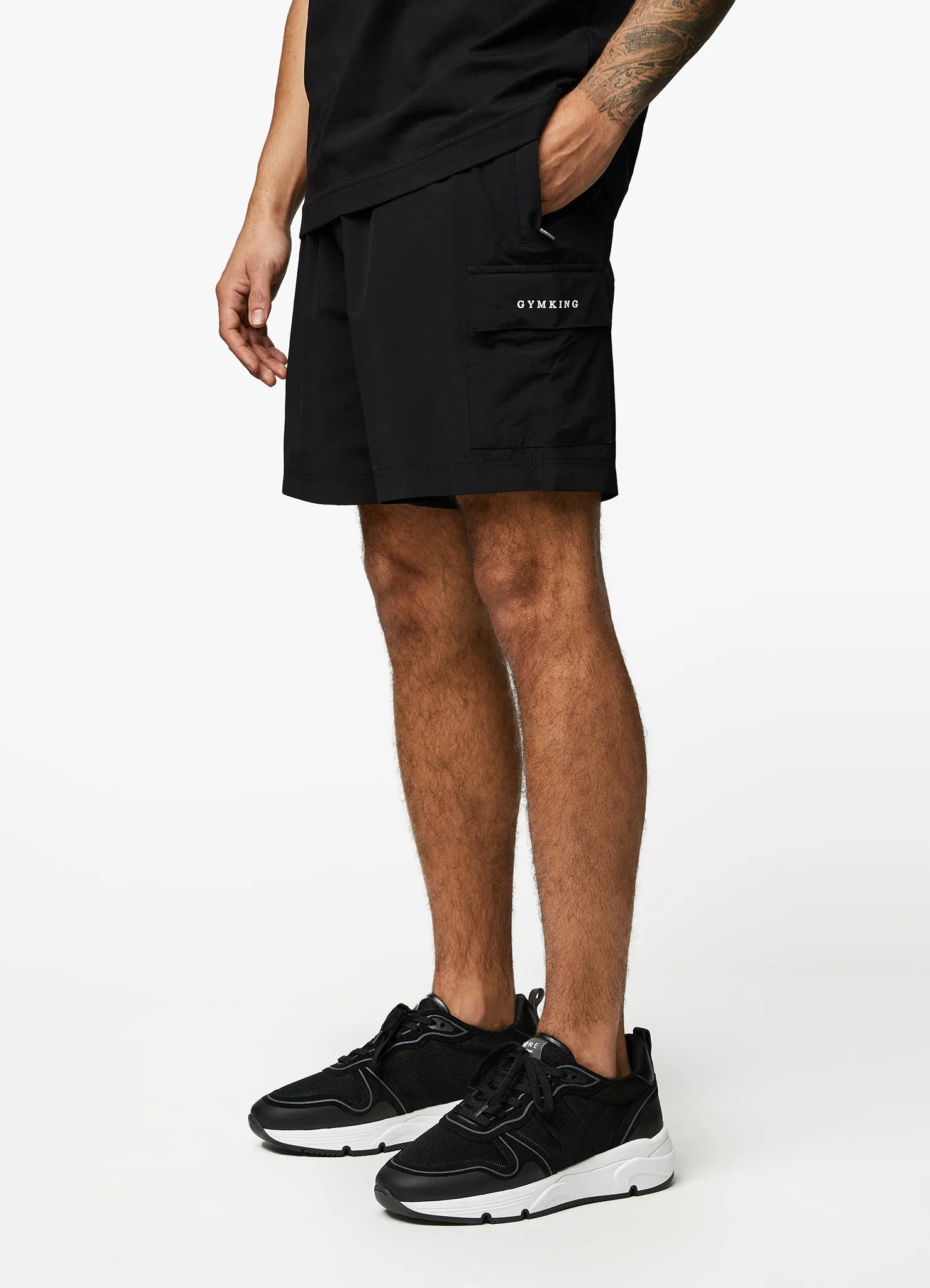 Gym King Utility Woven Cargo Short - Black sold by The Gym King