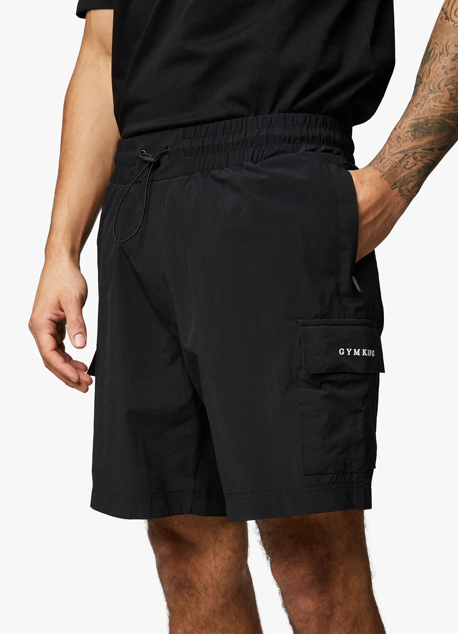 Gym King Utility Woven Cargo Short - Black sold by The Gym King product image thumbnail 4