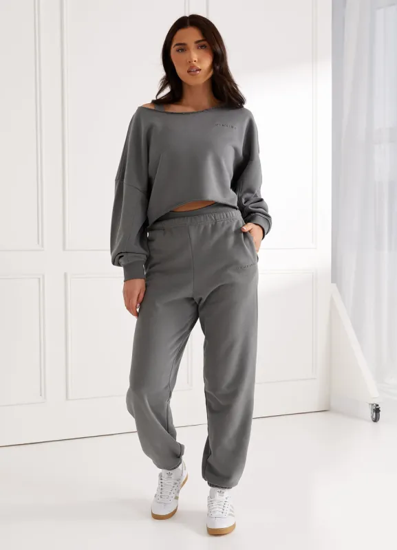 Gym King Move Your Way Crop Sweatshirt & Jogger - Dark Sage made by The Gym King