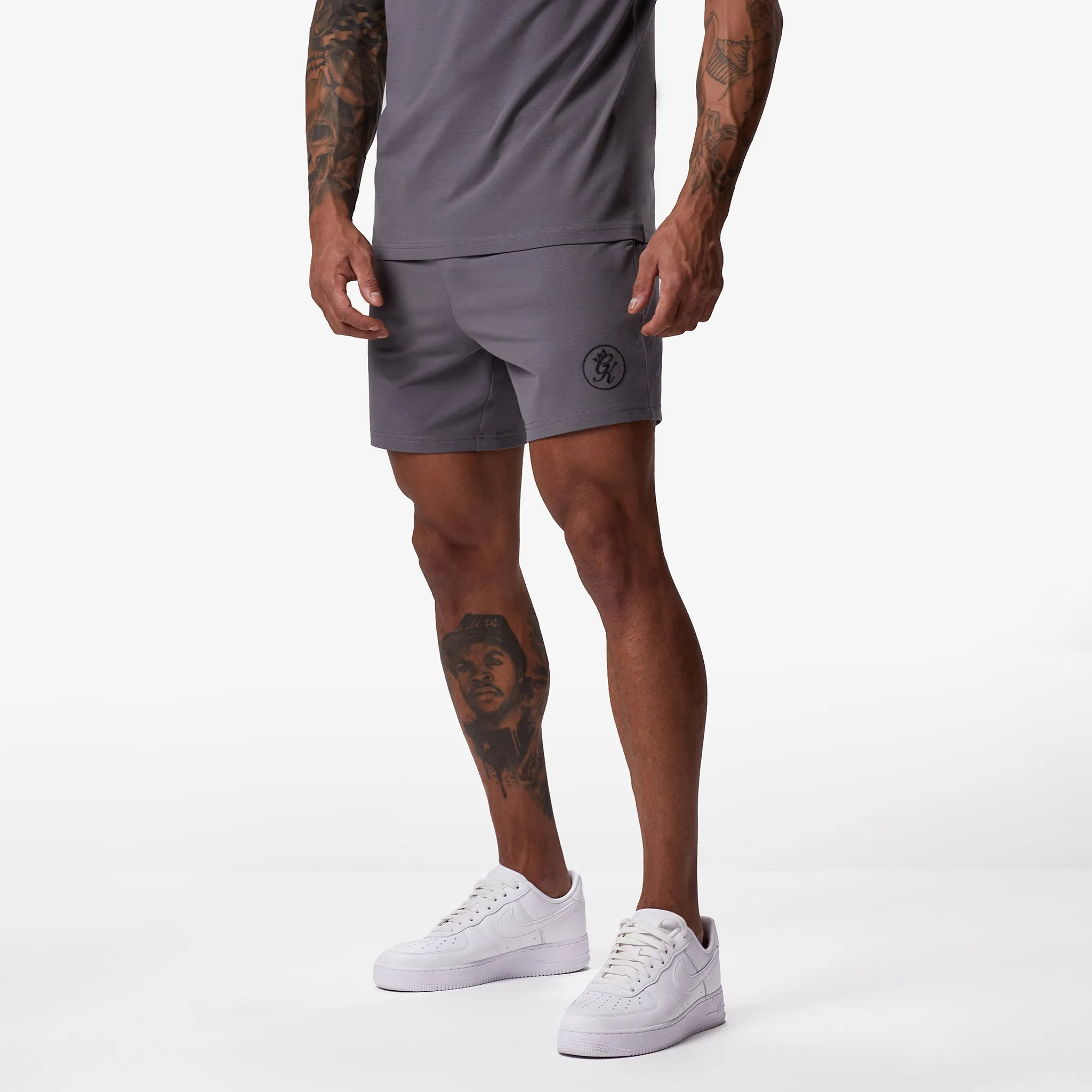 Gym King Pro Logo Short v2 - Fossil Grey sold by The Gym King product image thumbnail 2