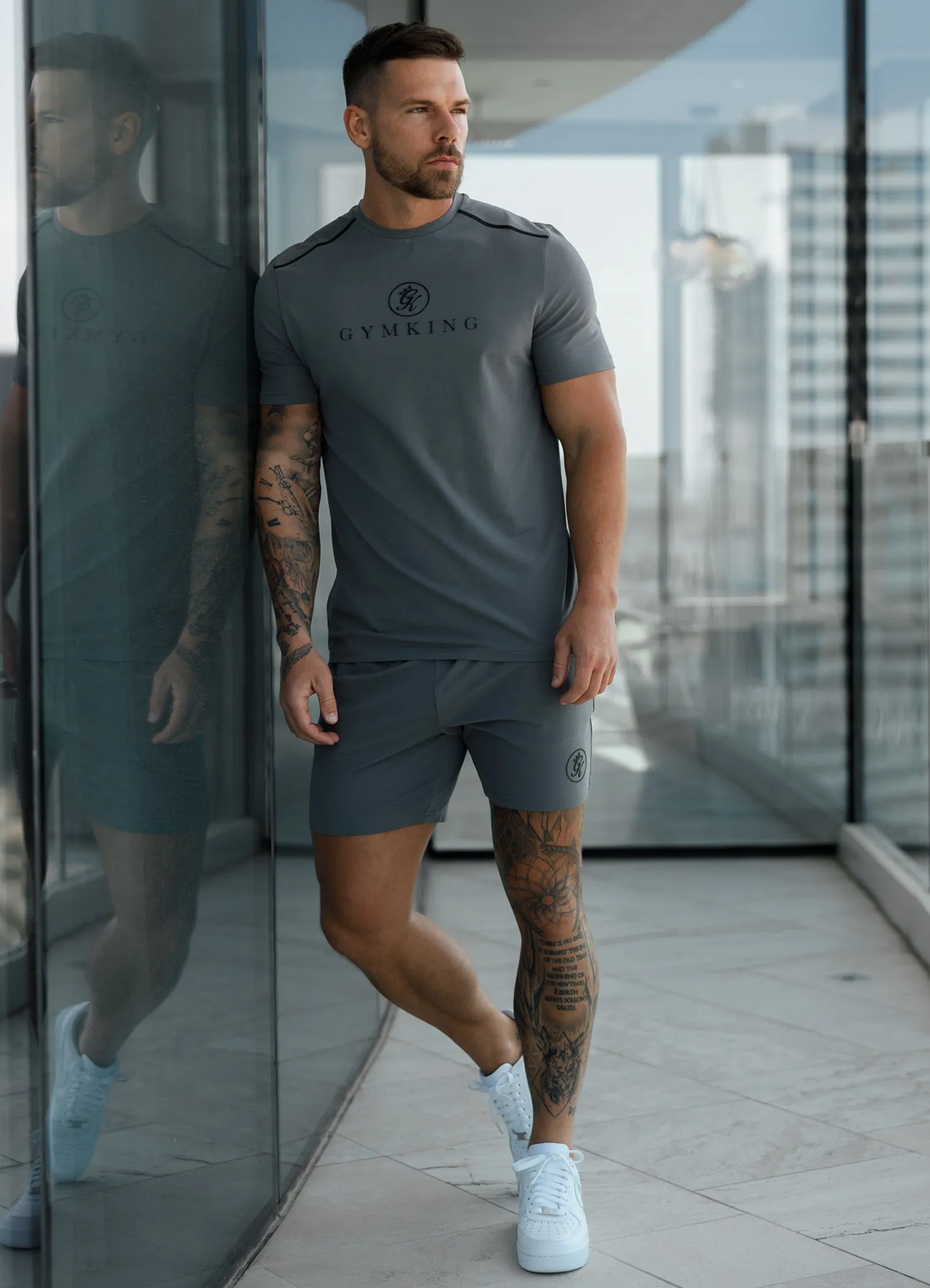 Gym King Pro Logo Short v2 - Fossil Grey sold by The Gym King product image thumbnail 3