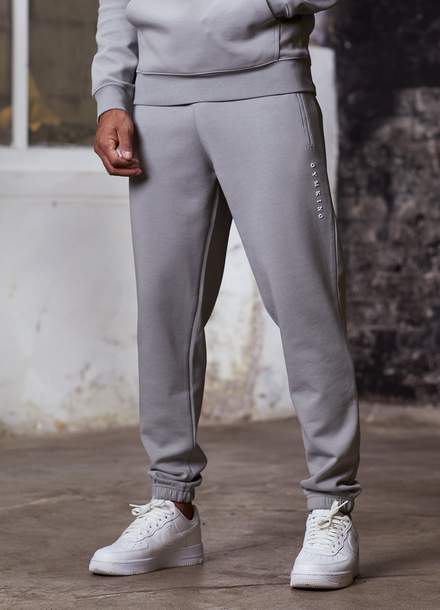 Gym King Linear Print Interlock Jogger - Cloudy Grey sold by The Gym King