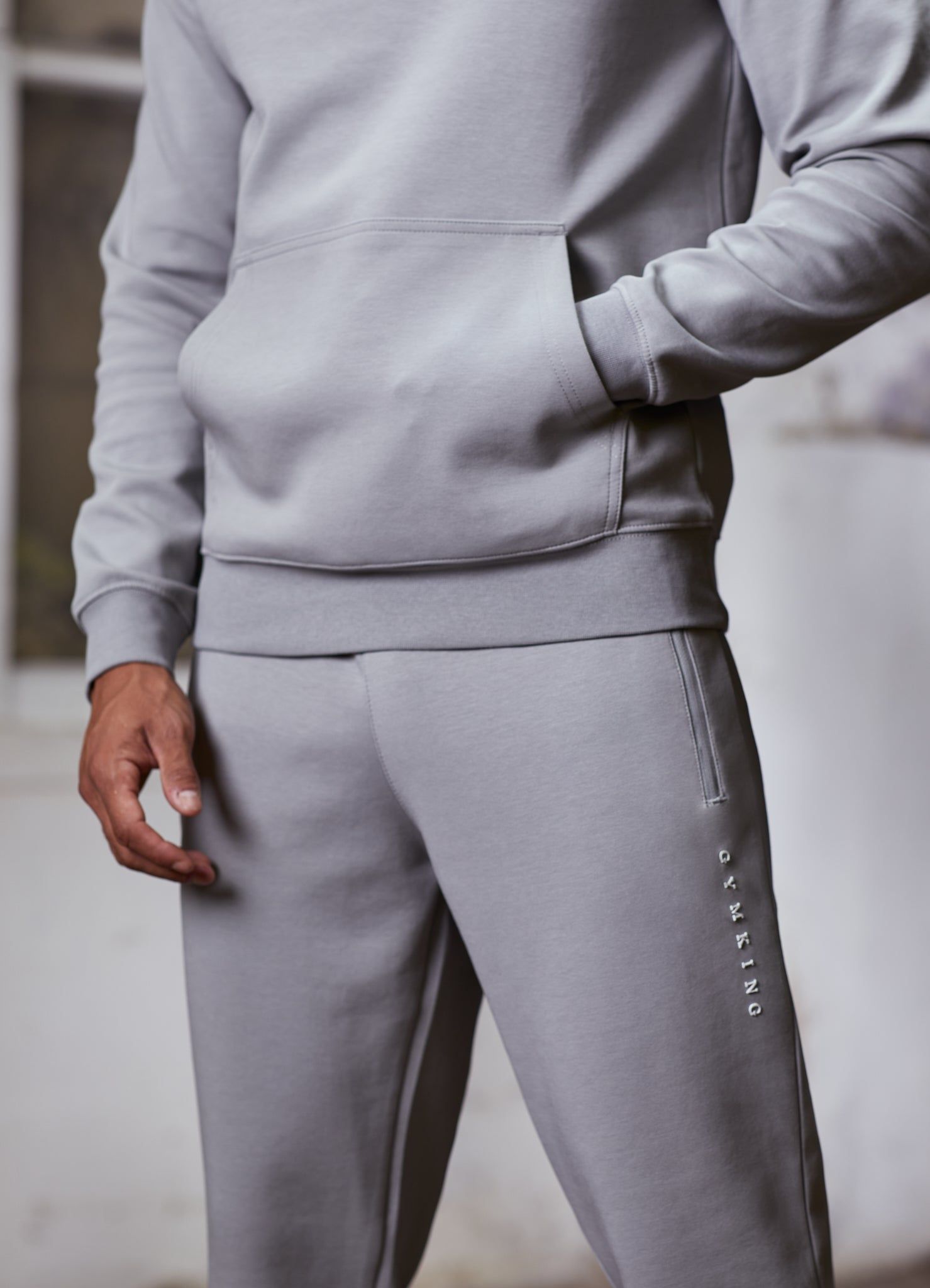 Gym King Linear Print Interlock Jogger - Cloudy Grey sold by The Gym King product image thumbnail 4