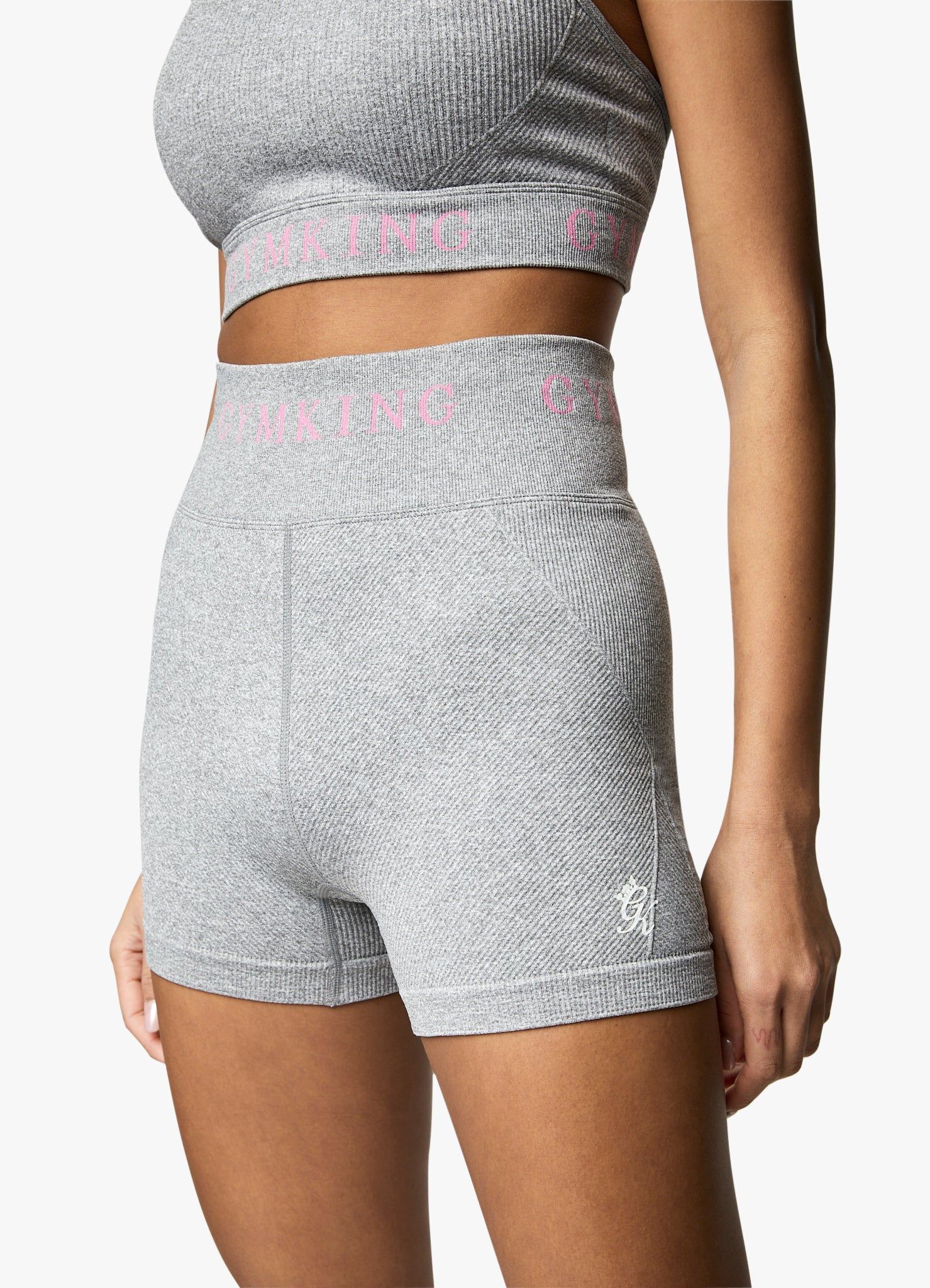 Gym King Intention 3 Inch Short - Grey Marl/Cosmic Pink sold by The Gym King product image thumbnail 4