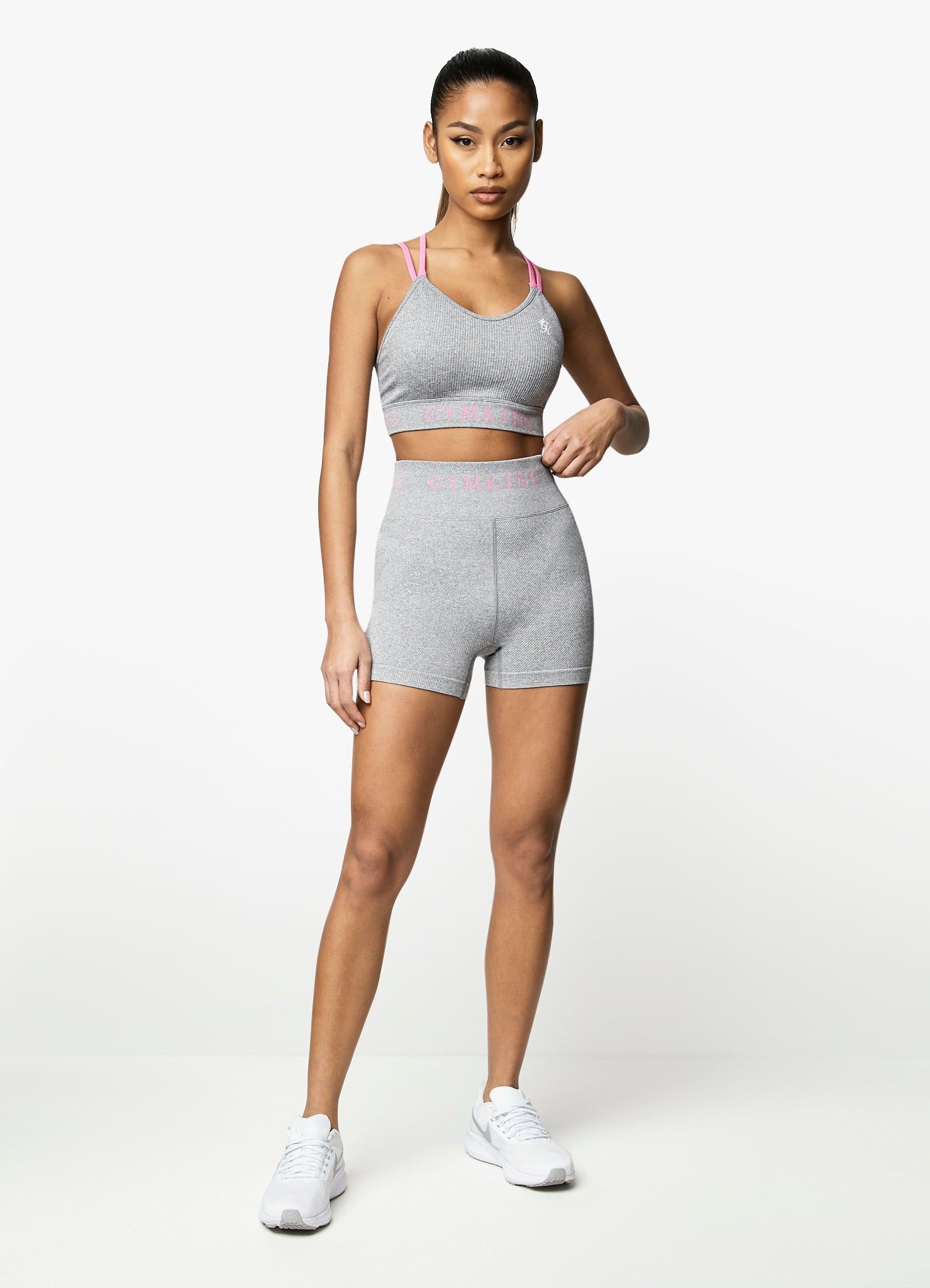 Gym King Intention 3 Inch Short - Grey Marl/Cosmic Pink sold by The Gym King product image thumbnail 5