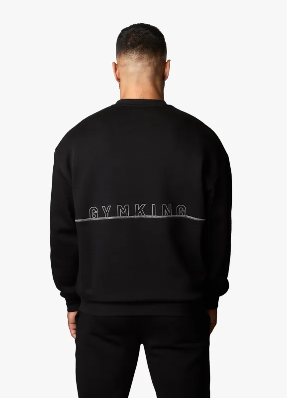 Gym King Outline Print Sweatshirt - Black sold by The Gym King