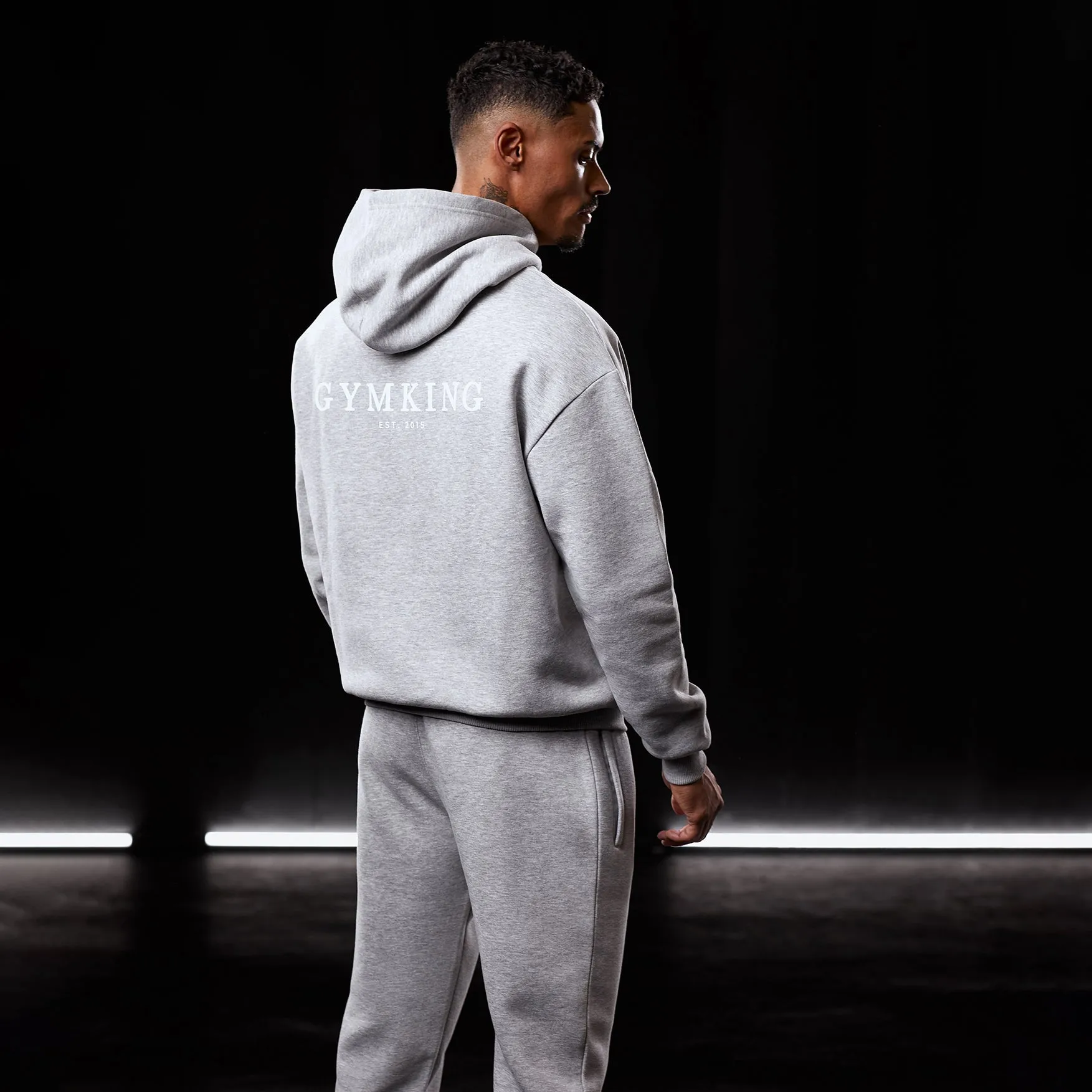 Gym King Established Hood - Light Grey Marl sold by The Gym King product image thumbnail 2