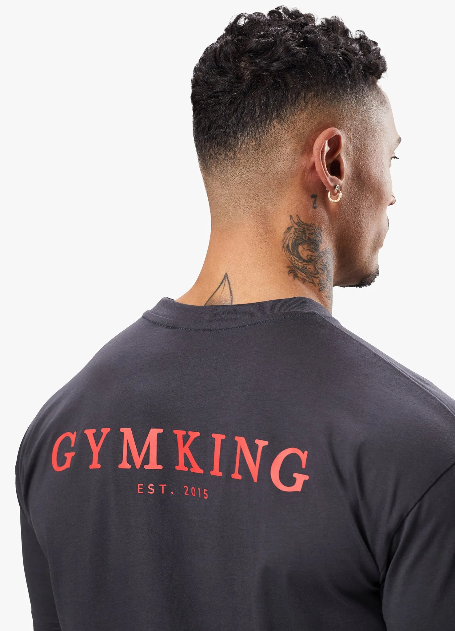 Gym King Established Tee - Dark Pewter/Red sold by The Gym King product image thumbnail 5