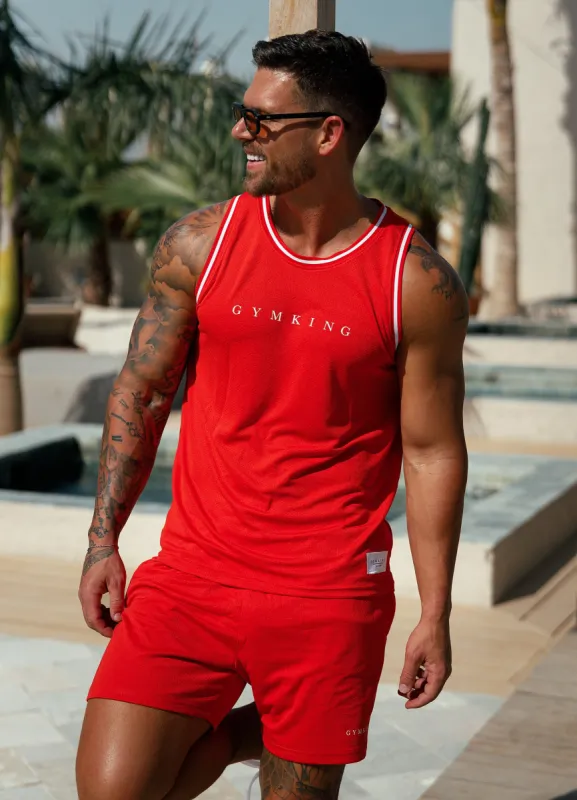Gym King Brooklyn Mesh Vest - Chilli Red sold by The Gym King