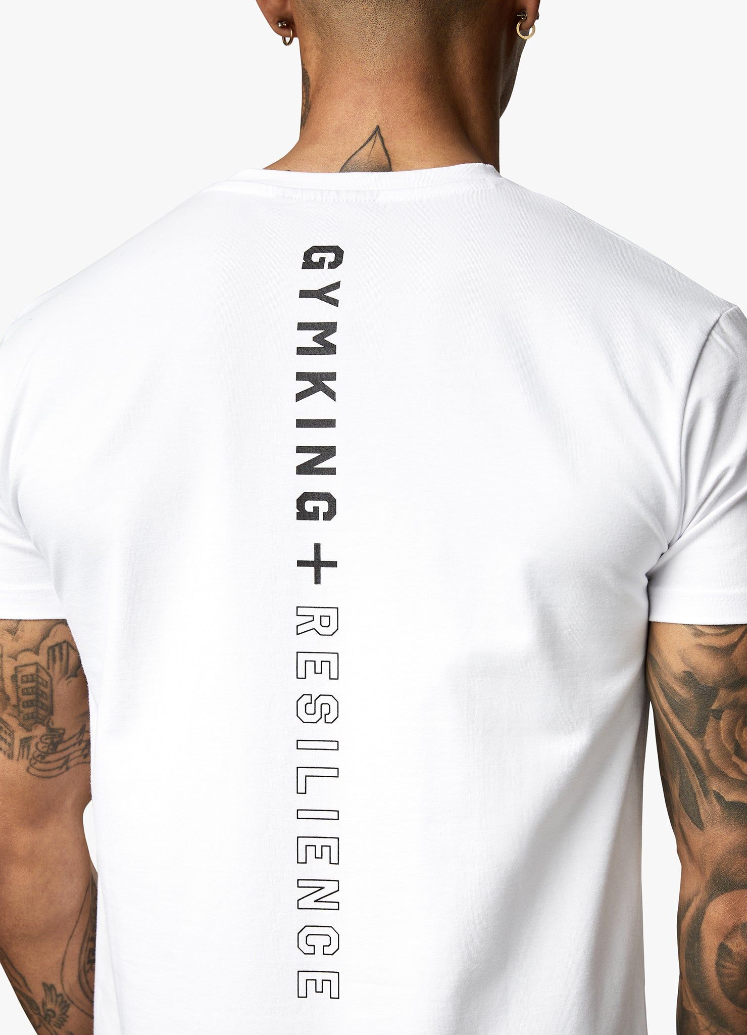 Gym King Resilience Tee - White/Black sold by The Gym King product image thumbnail 7