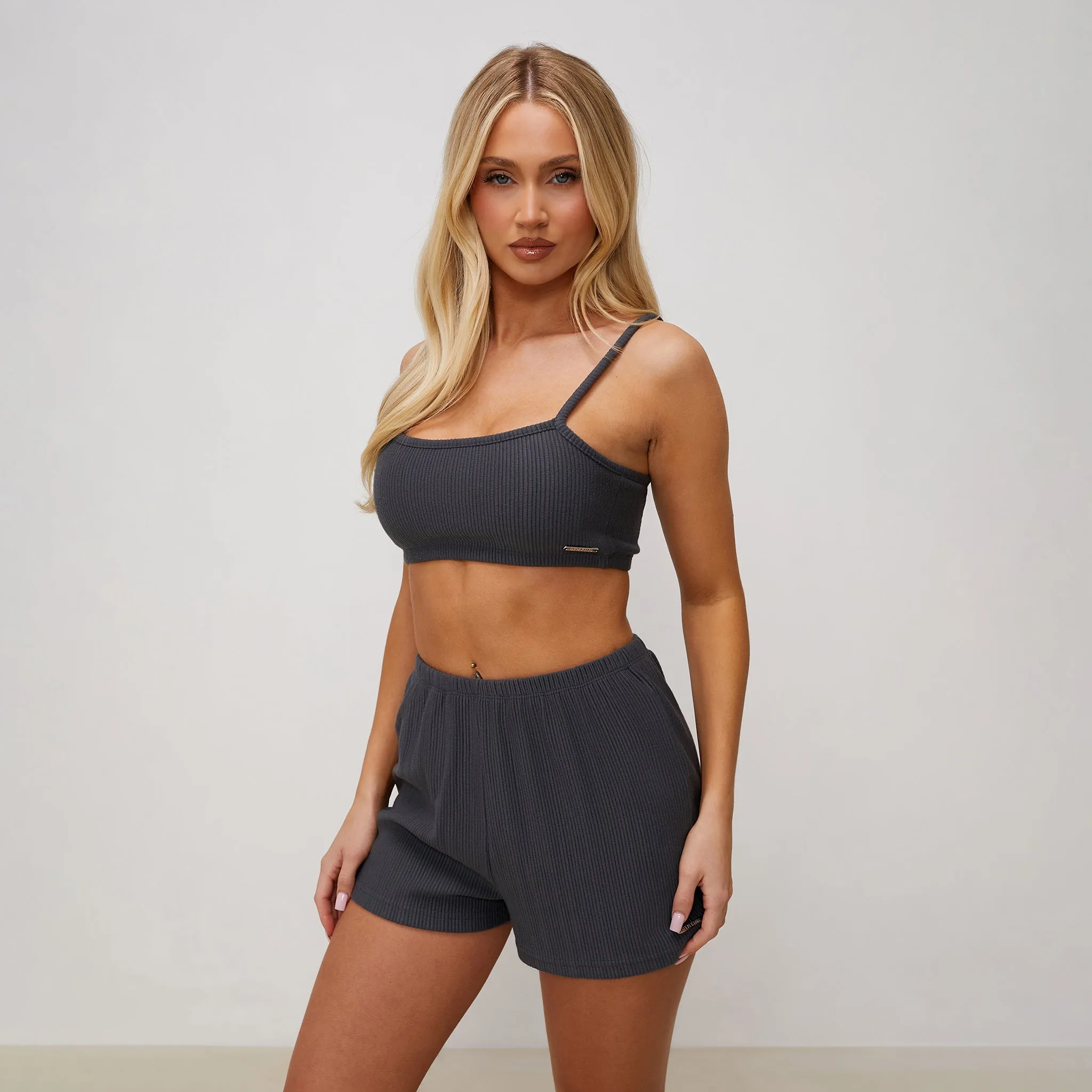 Gym King Signature Rib Bralette - Graphite sold by The Gym King product image thumbnail 2
