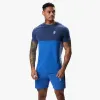 Gym King Contrast Panel Jersey Tee - Riviera Blue/Sky Blue sold by The Gym King