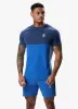 Gym King Contrast Panel Jersey Tee - Riviera Blue/Sky Blue sold by The Gym King