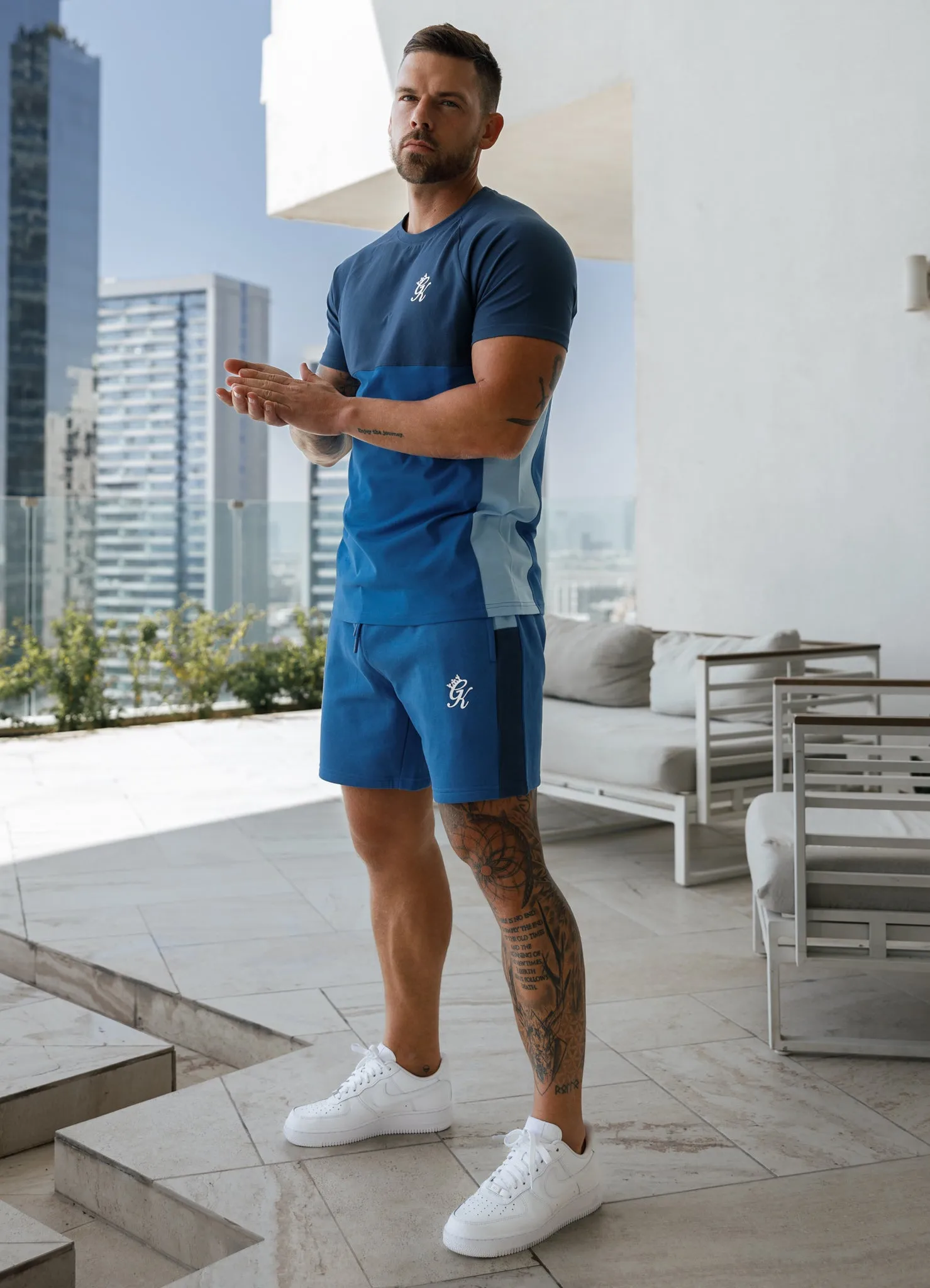 Gym King Contrast Panel Jersey Tee - Riviera Blue/Sky Blue sold by The Gym King product image thumbnail 3