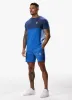 Gym King Contrast Panel Jersey Tee - Riviera Blue/Sky Blue sold by The Gym King