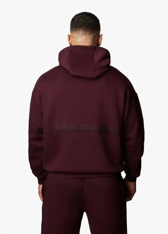 Gym King Outline Print Hood - Burgundy sold by The Gym King