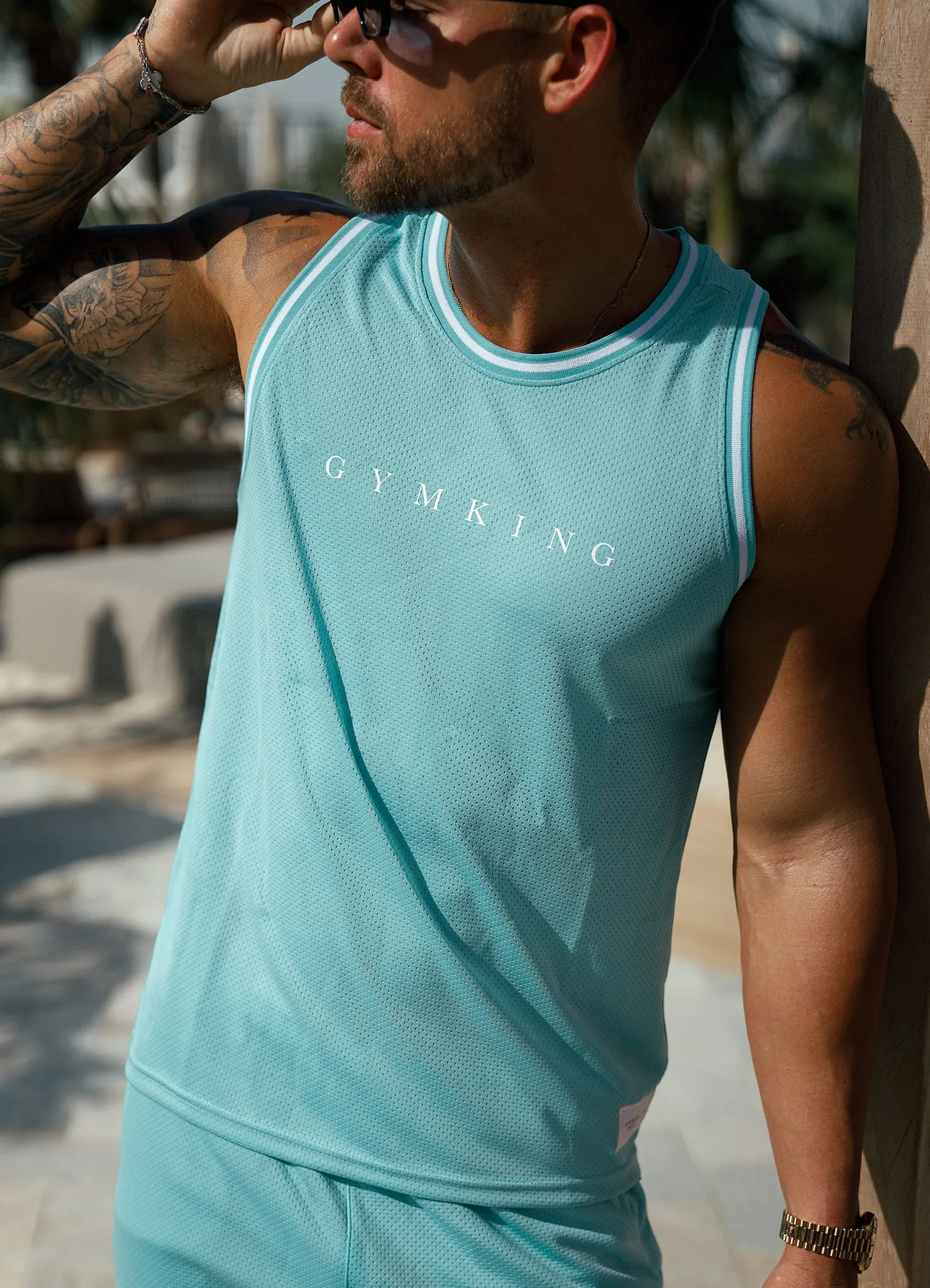 Gym King Brooklyn Mesh Vest - Aqua Blue sold by The Gym King product image thumbnail 3