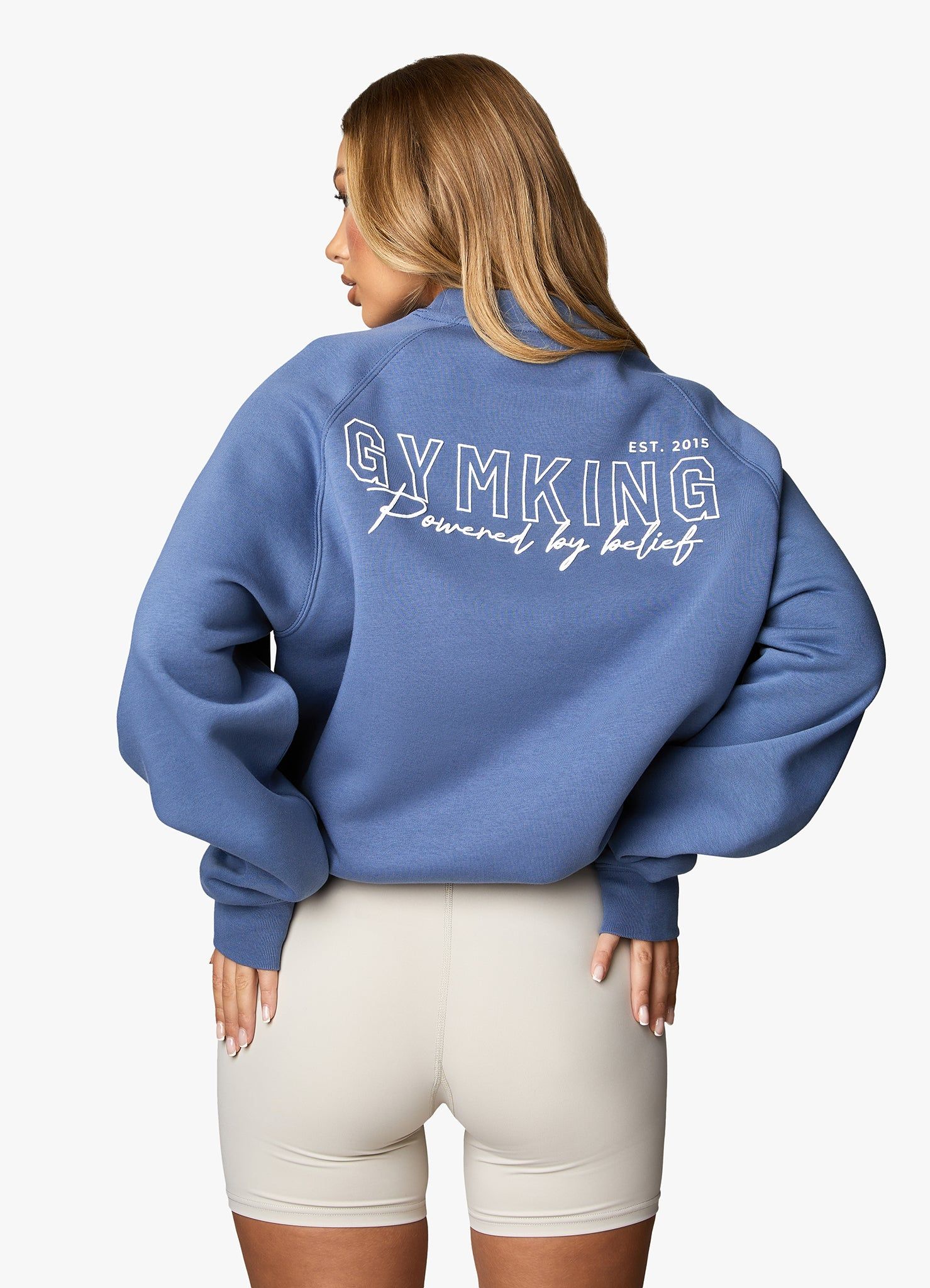 Gym King Powered By Belief Sweatshirt - Blue Steel sold by The Gym King product image thumbnail 4