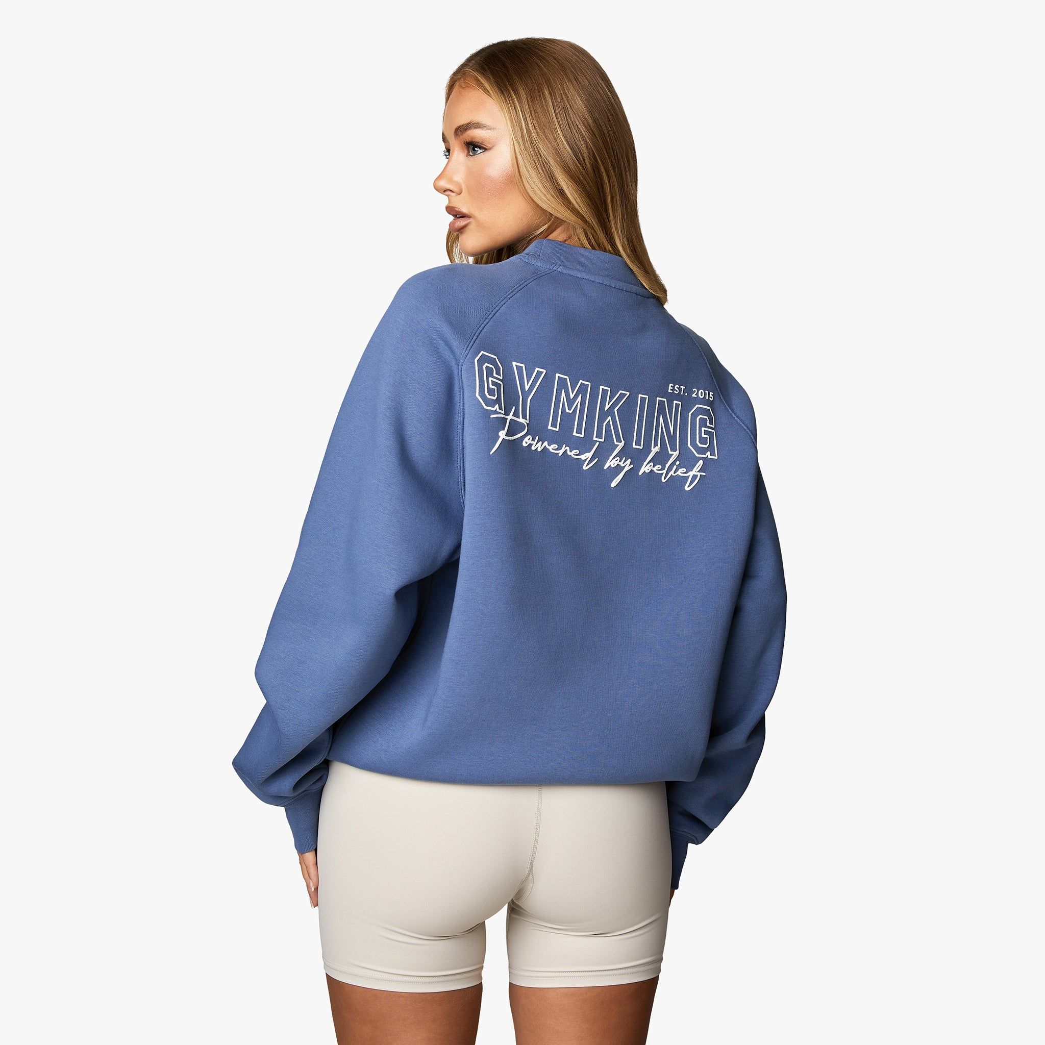 Gym King Powered By Belief Sweatshirt - Blue Steel sold by The Gym King product image thumbnail 2