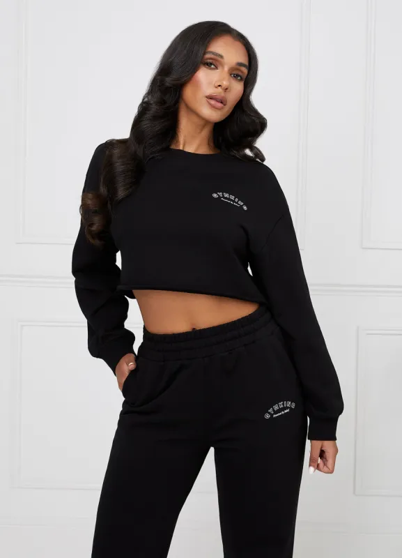 Gym King Radiance Crop Sweatshirt - Black sold by The Gym King