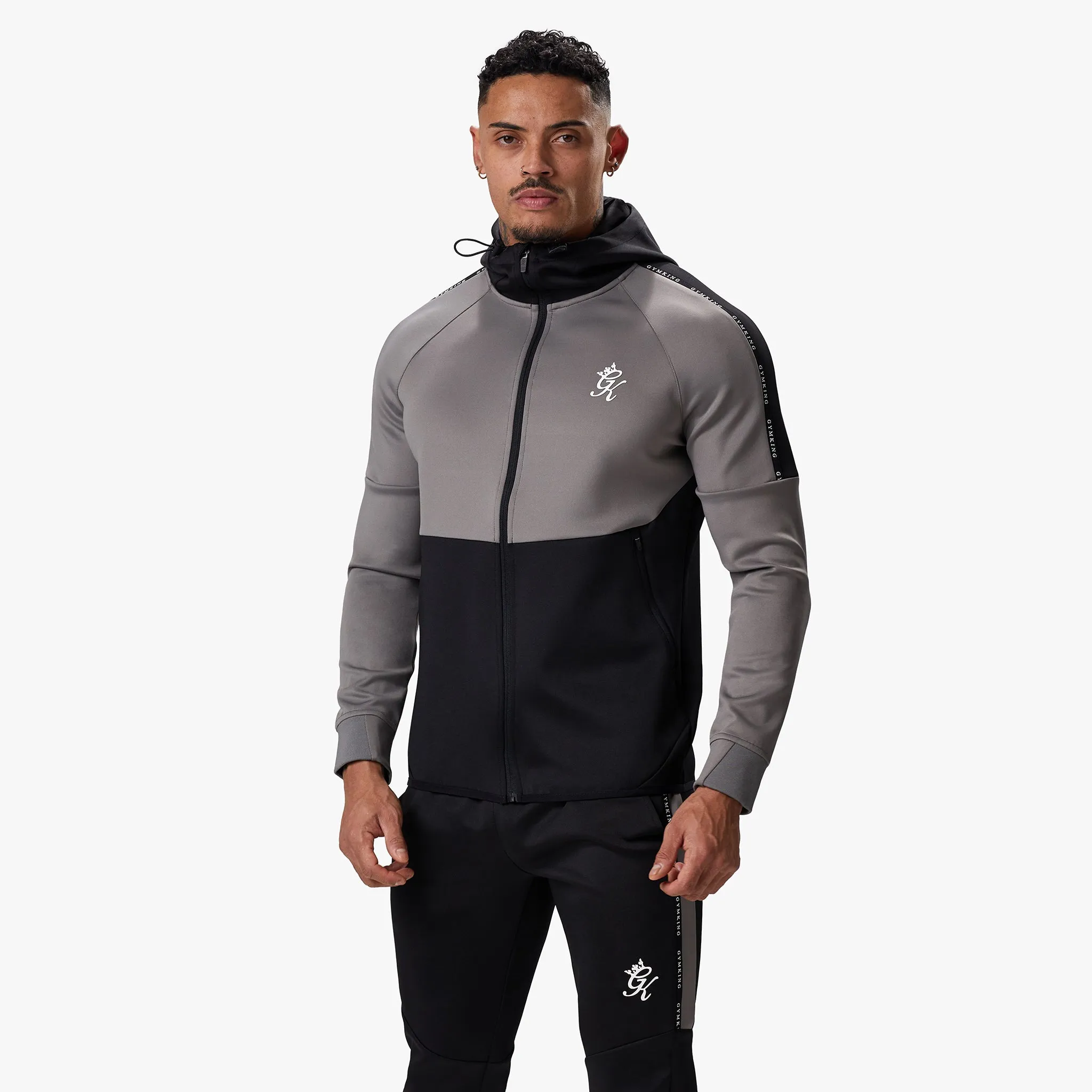 Gym King Taped Core Plus FZ Hood - Black/Steel sold by The Gym King product image thumbnail 2