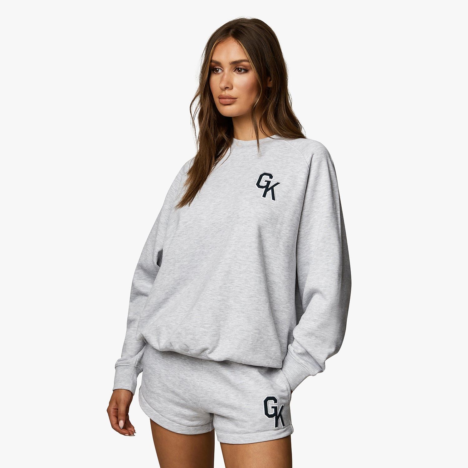 Gym King Varsity Oversized Crew - Snow Marl sold by The Gym King product image thumbnail 2