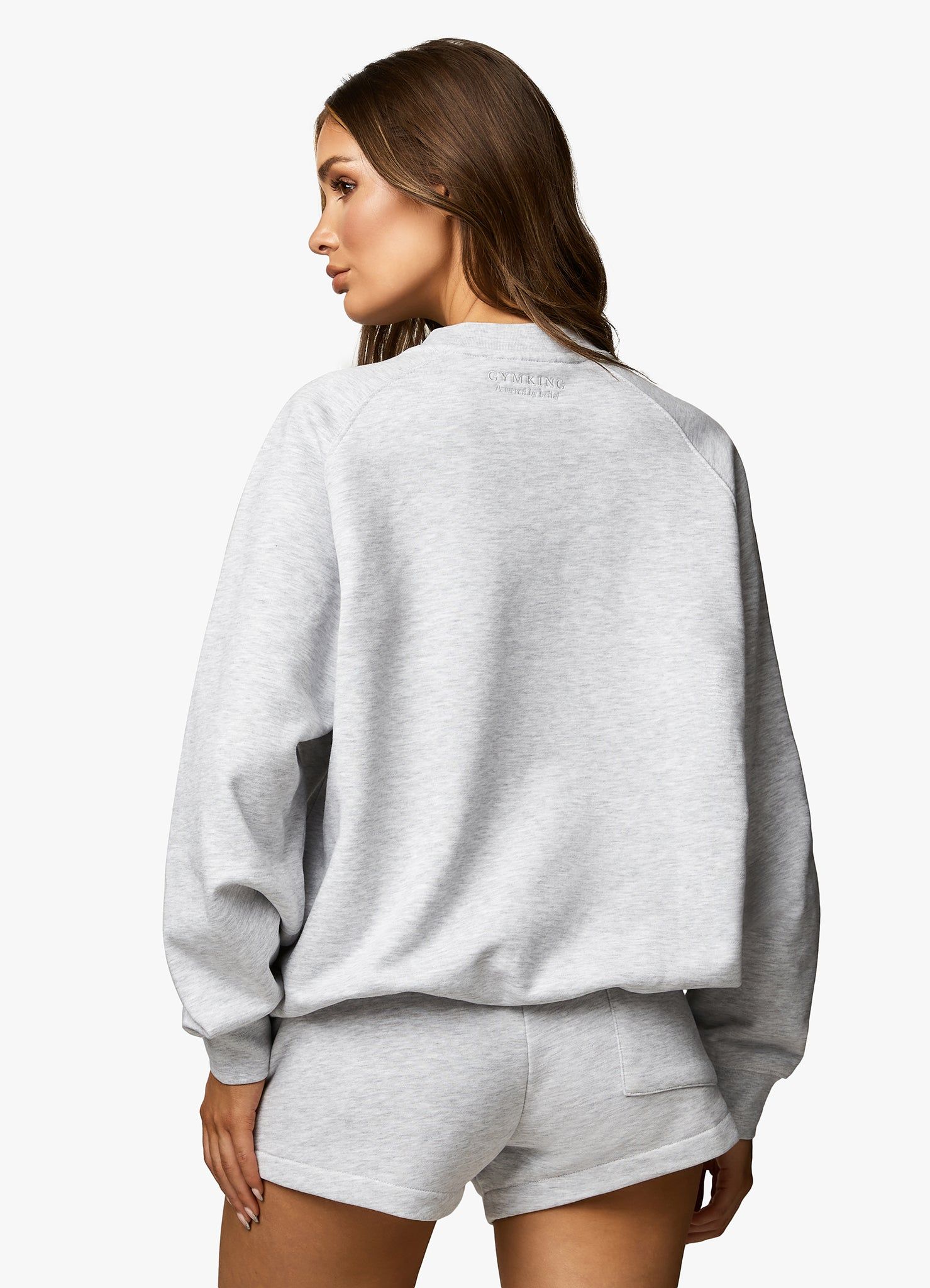 Gym King Varsity Oversized Crew - Snow Marl sold by The Gym King product image thumbnail 8