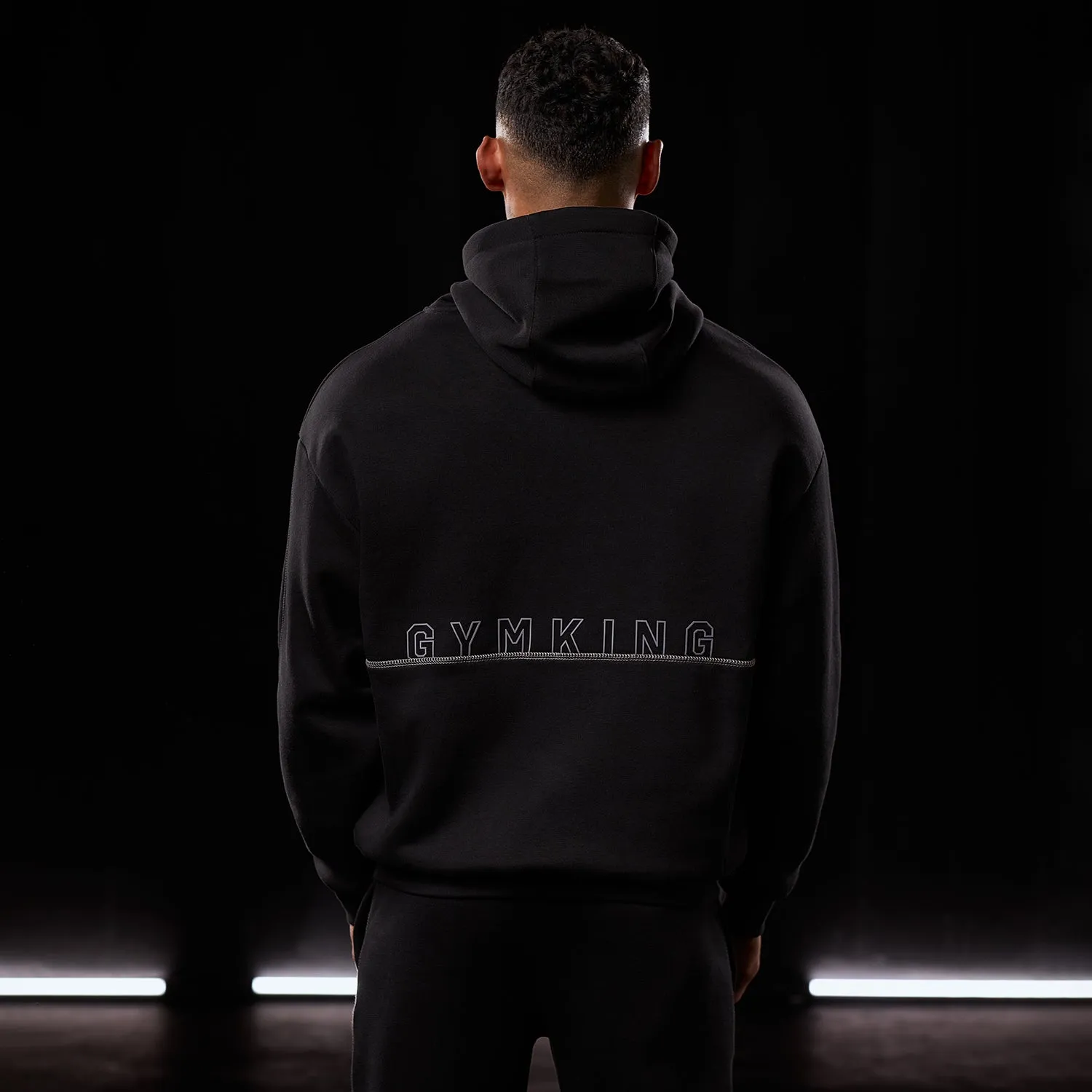 Gym King Outline Print Hood - Black sold by The Gym King product image thumbnail 2