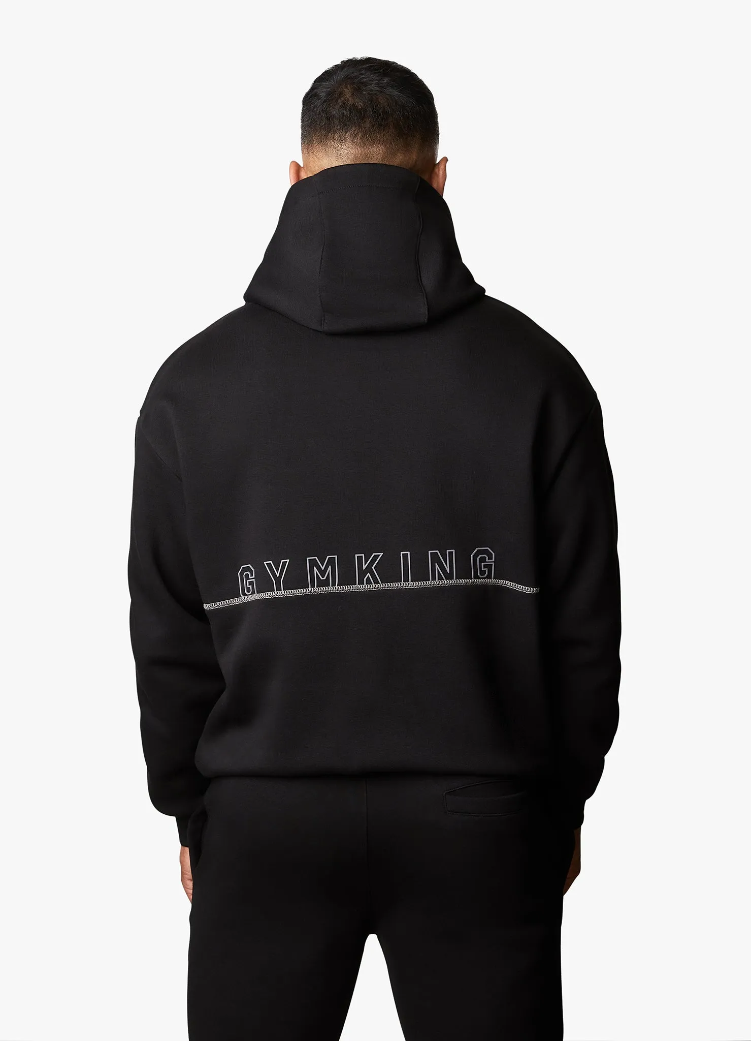 Gym King Outline Print Hood - Black sold by The Gym King product image thumbnail 3