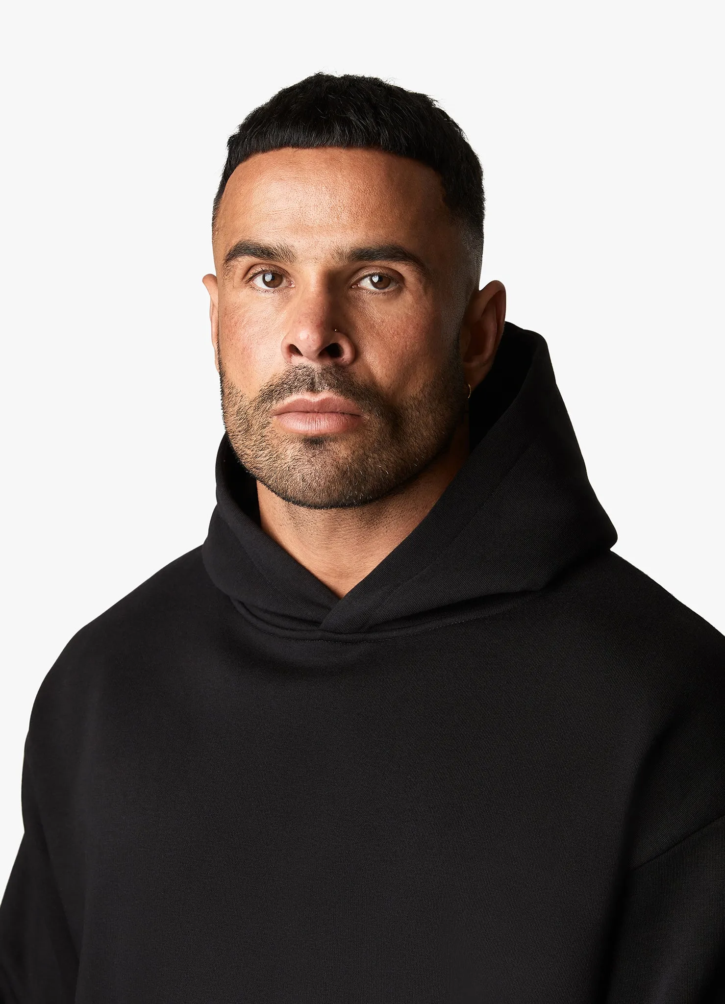 Gym King Outline Print Hood - Black sold by The Gym King product image thumbnail 4
