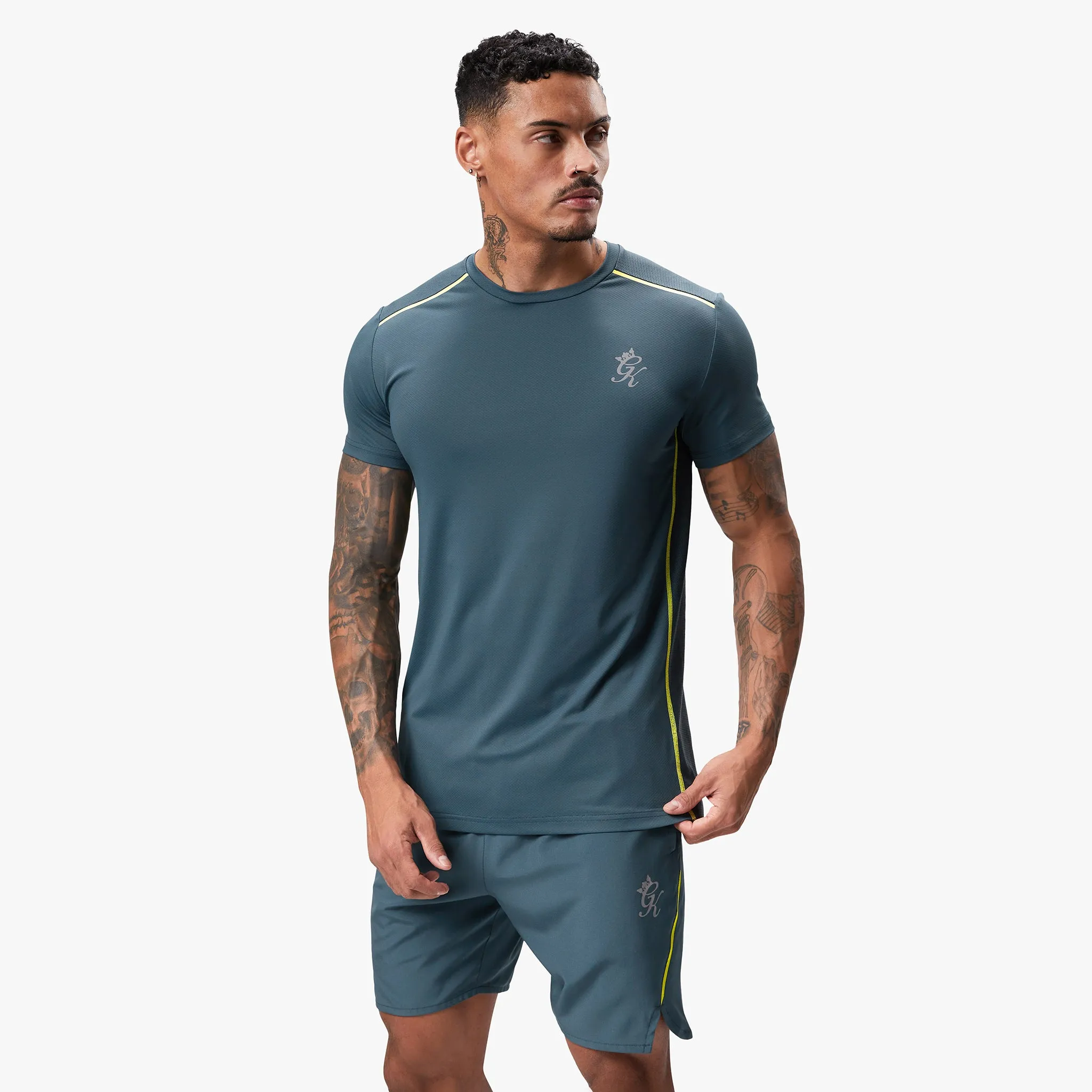 Gym King Flex Tee - Twilight Blue/Lime sold by The Gym King product image thumbnail 2