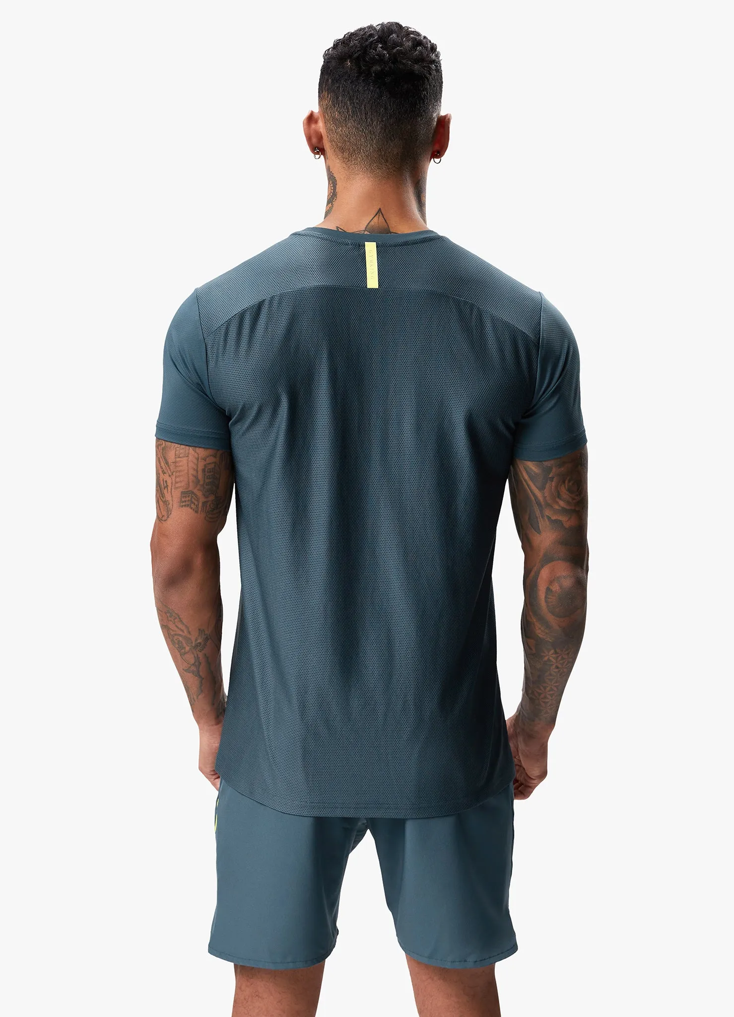Gym King Flex Tee - Twilight Blue/Lime sold by The Gym King product image thumbnail 5