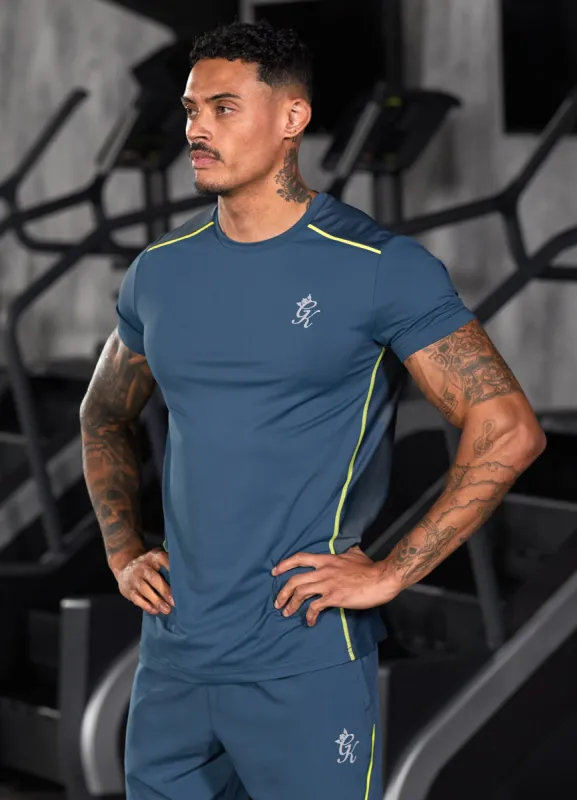 Gym King Flex Tee - Twilight Blue/Lime sold by The Gym King