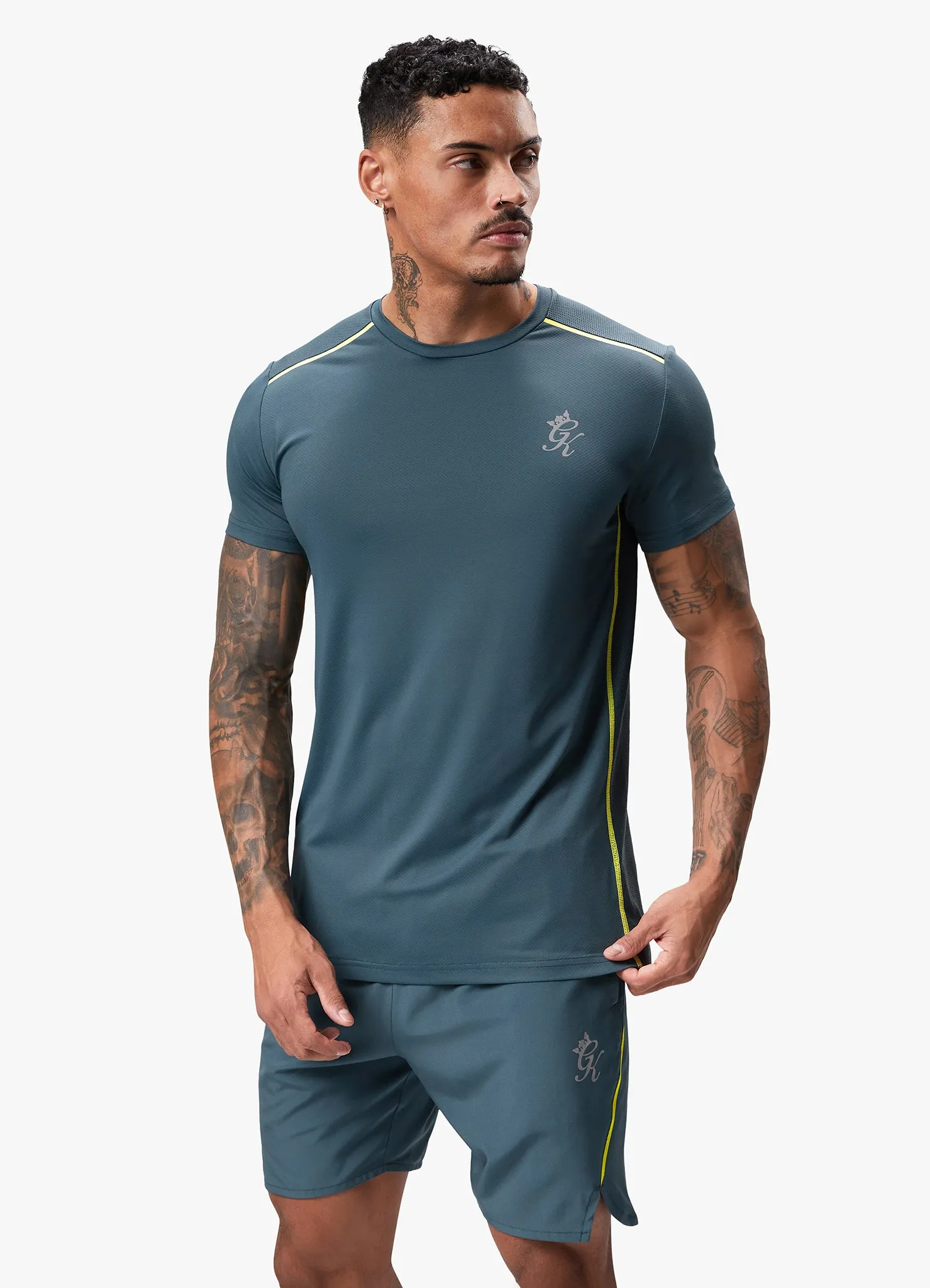 Gym King Flex Tee - Twilight Blue/Lime sold by The Gym King product image thumbnail 4