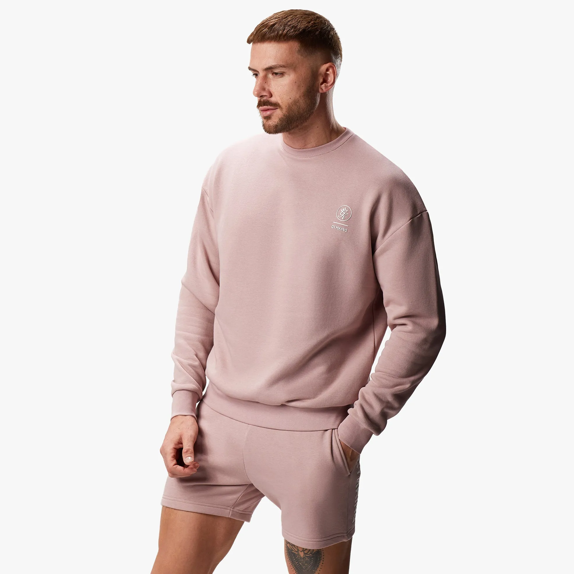 Gym King Aventus Drop Shoulder Crew - Dusky Pink sold by The Gym King product image thumbnail 2