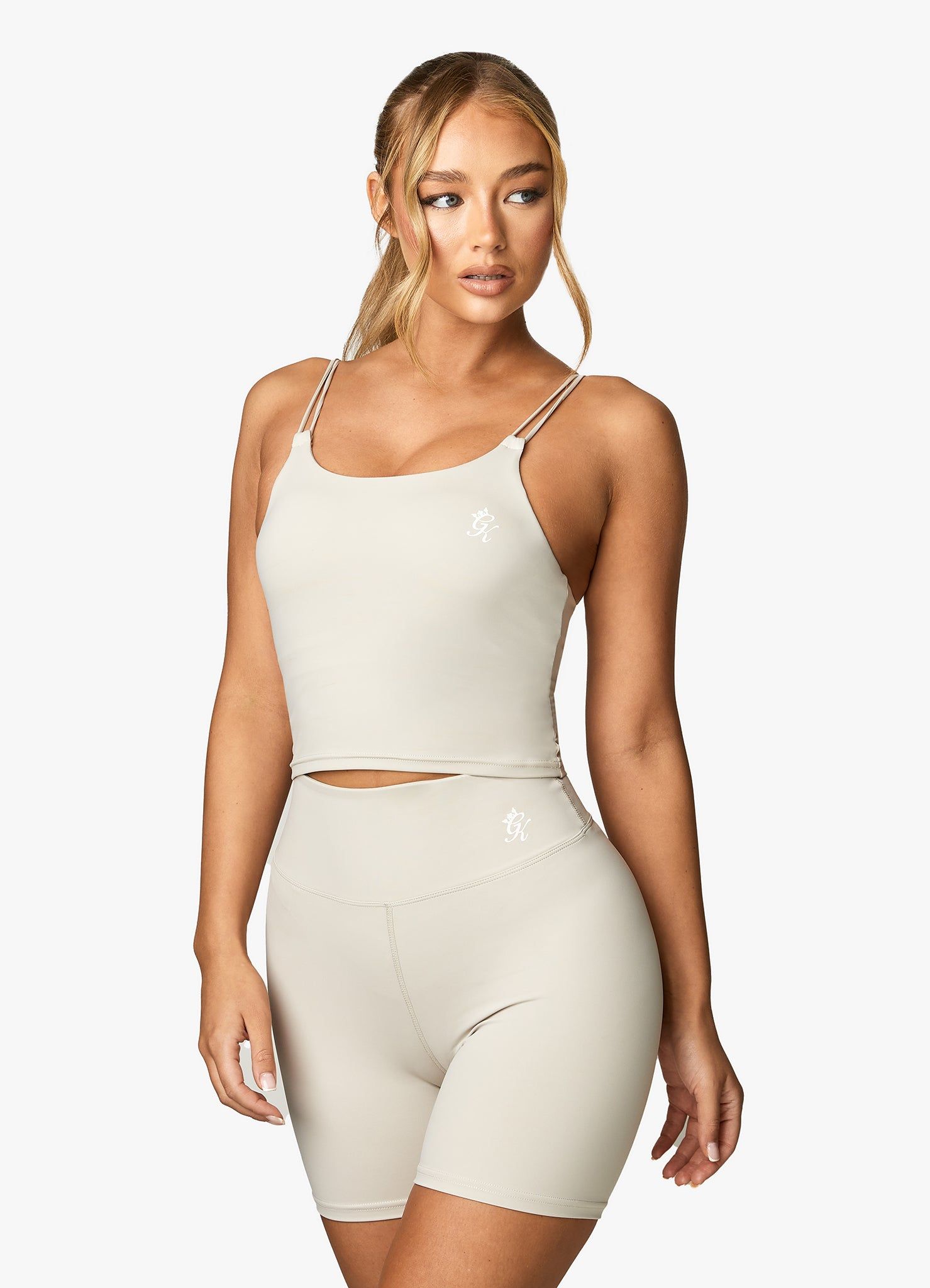 Gym King 365 Long Line Tank - Light Stone sold by The Gym King