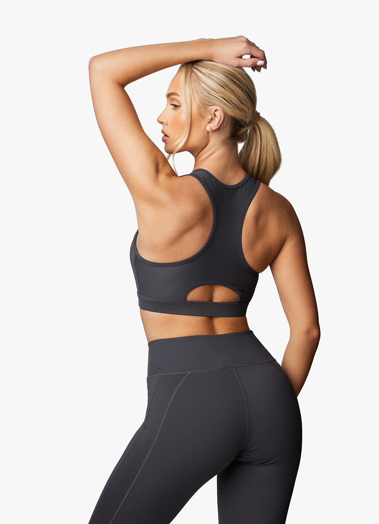 Gym King Stamina Texture Racer Back Bra - Graphite/Golden Orange sold by The Gym King product image thumbnail 3