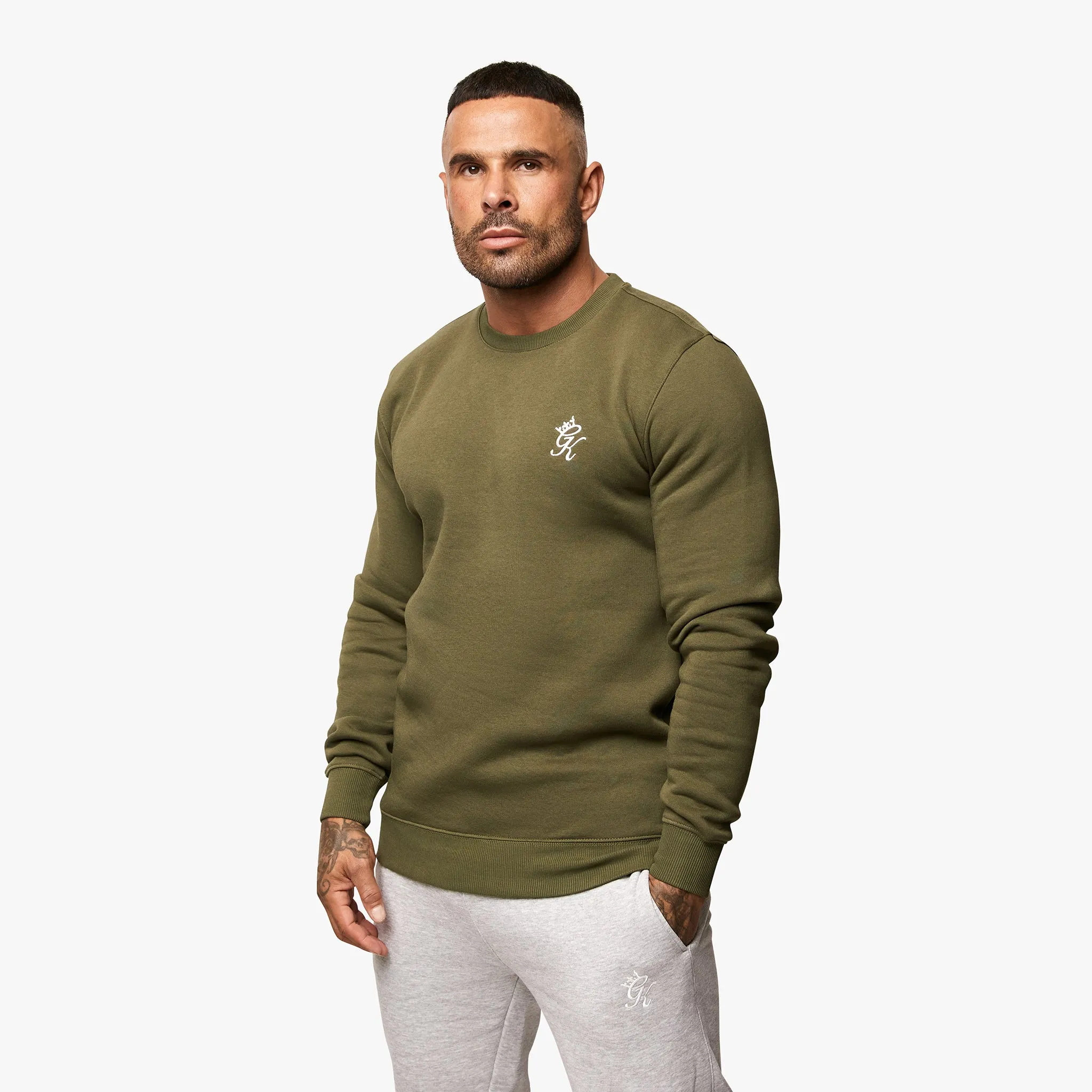 Gym King Fundamental Fleece Crew - Olive sold by The Gym King product image thumbnail 2