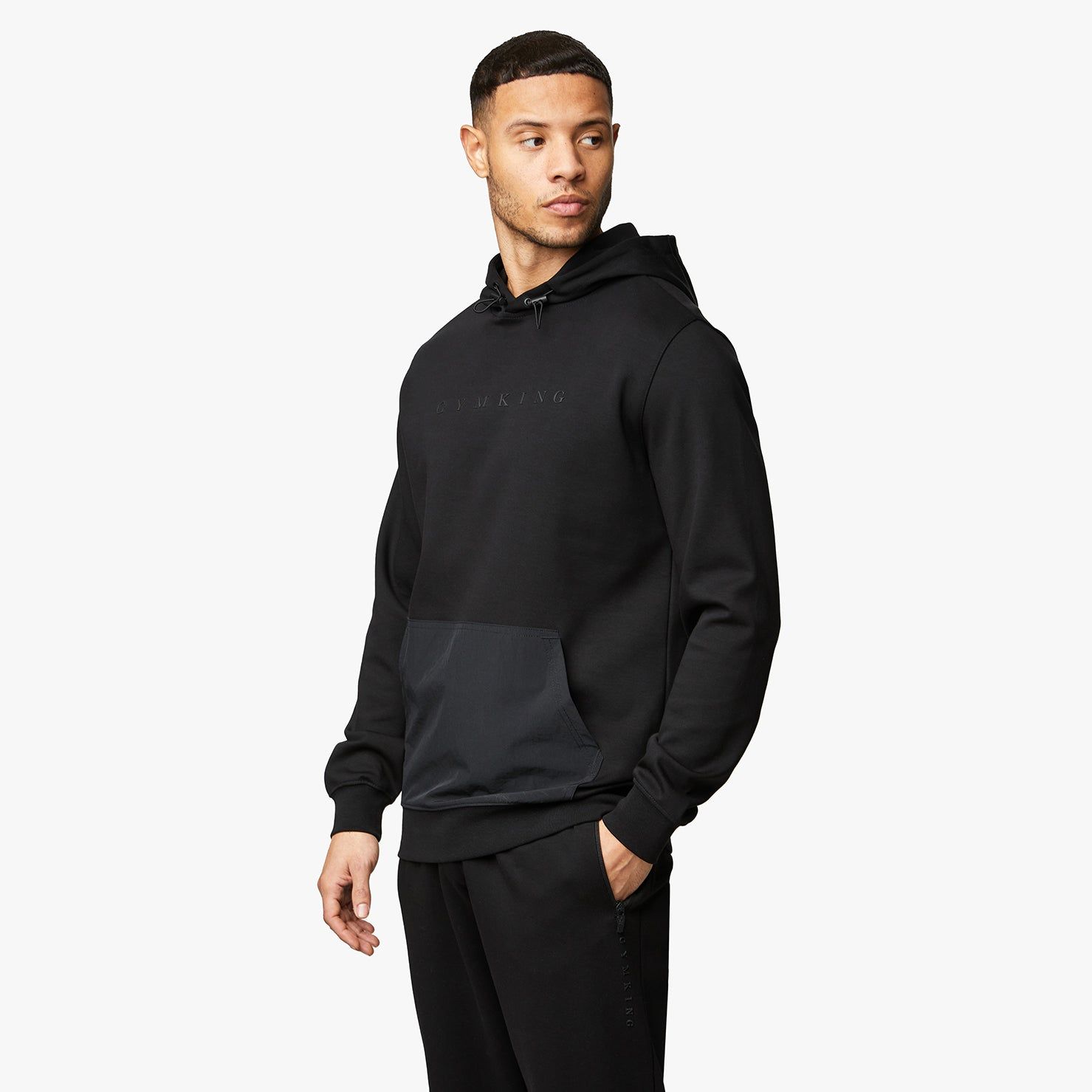 Gym King Linear Print Interlock Hood - Black sold by The Gym King product image thumbnail 2