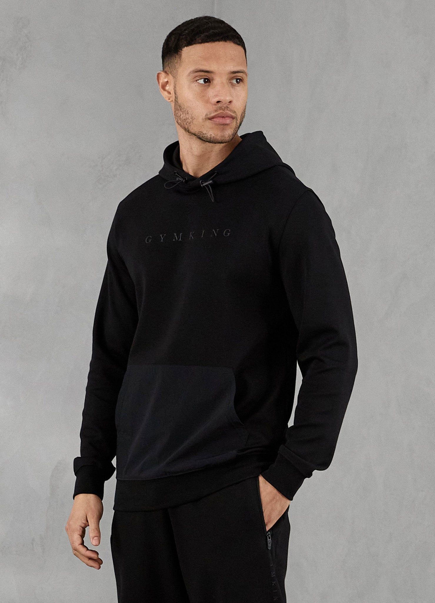 Gym King Linear Print Interlock Hood - Black sold by The Gym King product image thumbnail 5