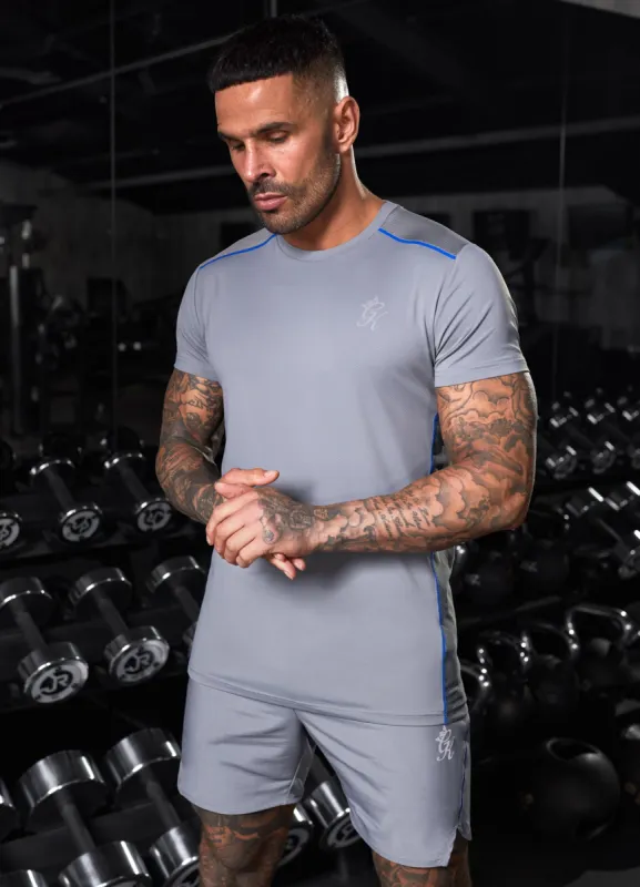 Gym King Flex Tee - Titanium Grey/Royal Blue sold by The Gym King