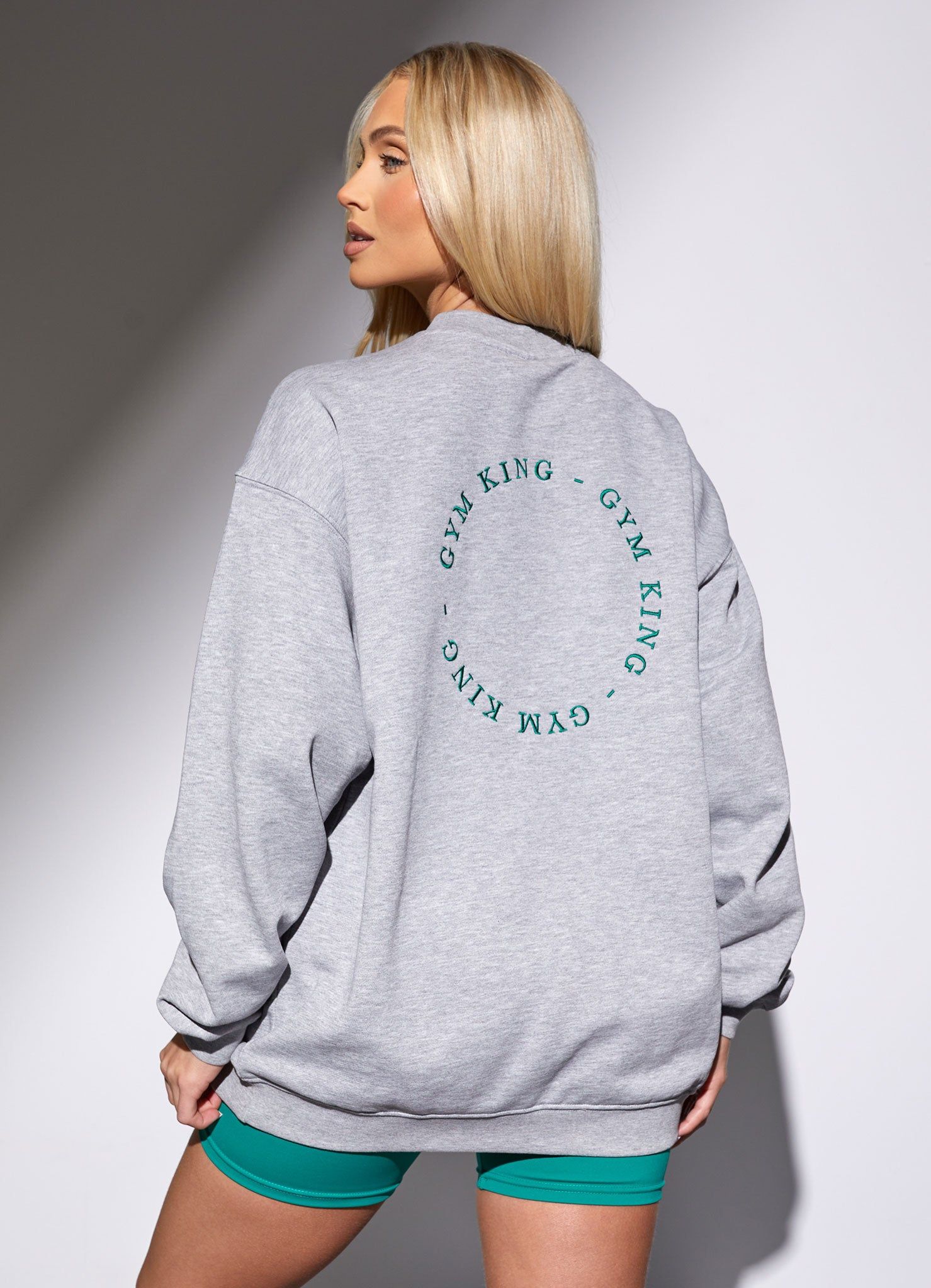 Gym King Recharge Oversized Crew - Light Grey Marl sold by The Gym King product image thumbnail 5