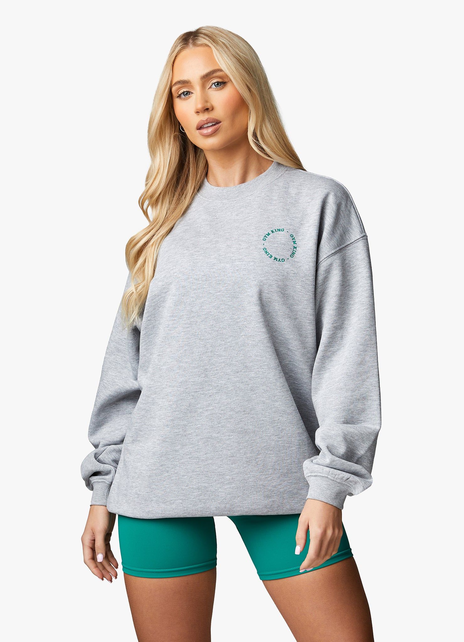 Gym King Recharge Oversized Crew - Light Grey Marl sold by The Gym King product image thumbnail 9