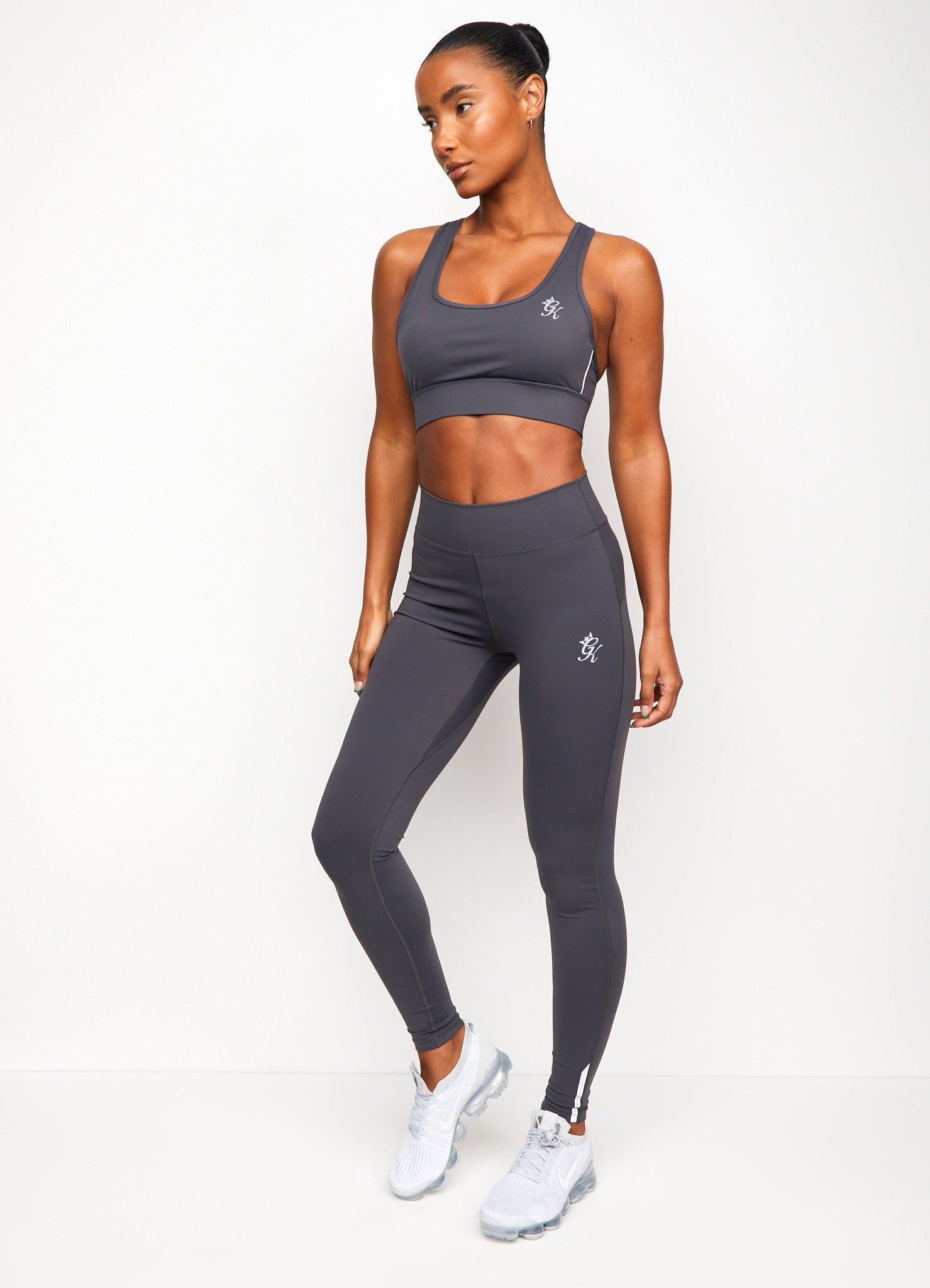 Gym King Piped Sports Bra- Dark Grey/Silver sold by The Gym King product image thumbnail 5